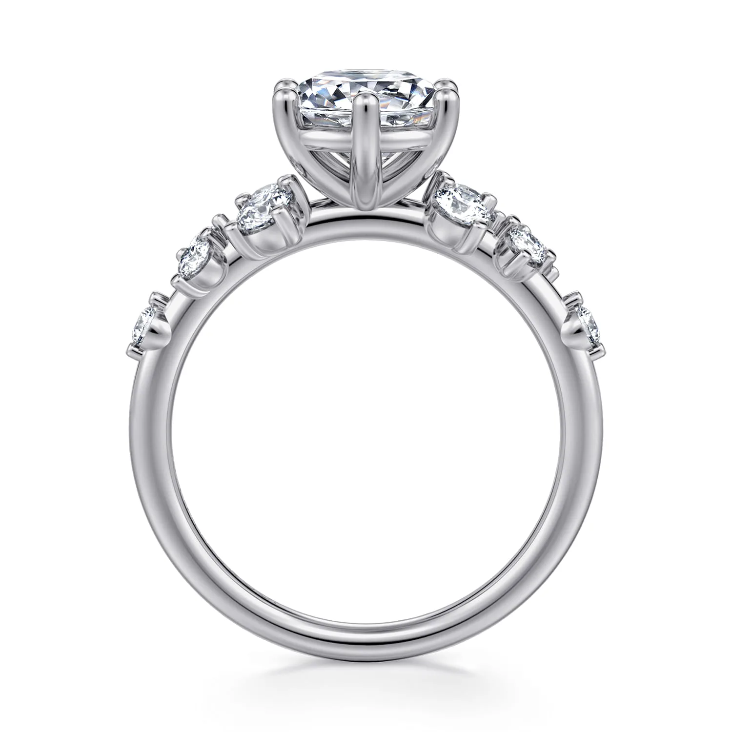 Round Diamond Engagement Ring in 14K Yellow Gold, photograph 2