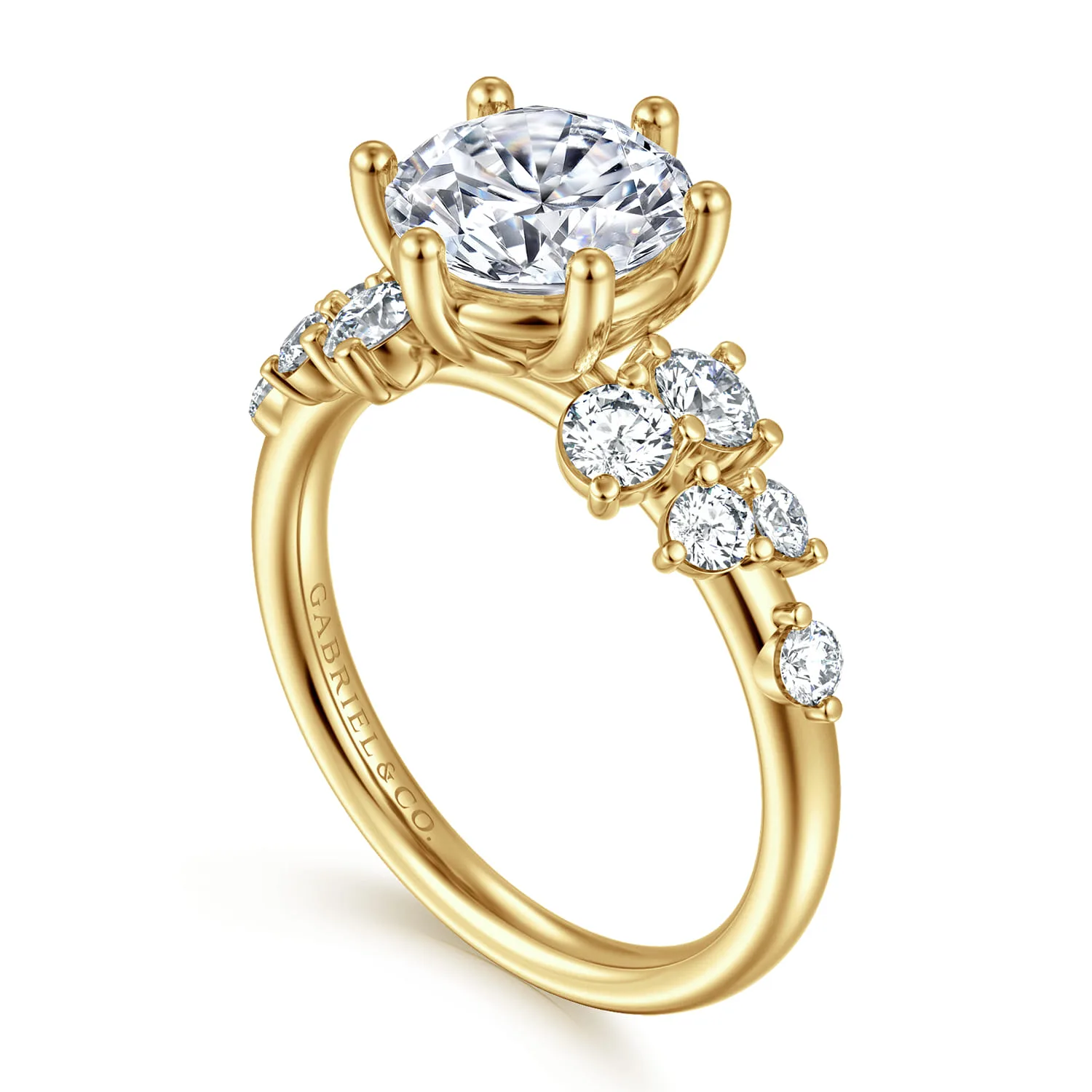 Round Diamond Engagement Ring in 14K Yellow Gold, photograph 3