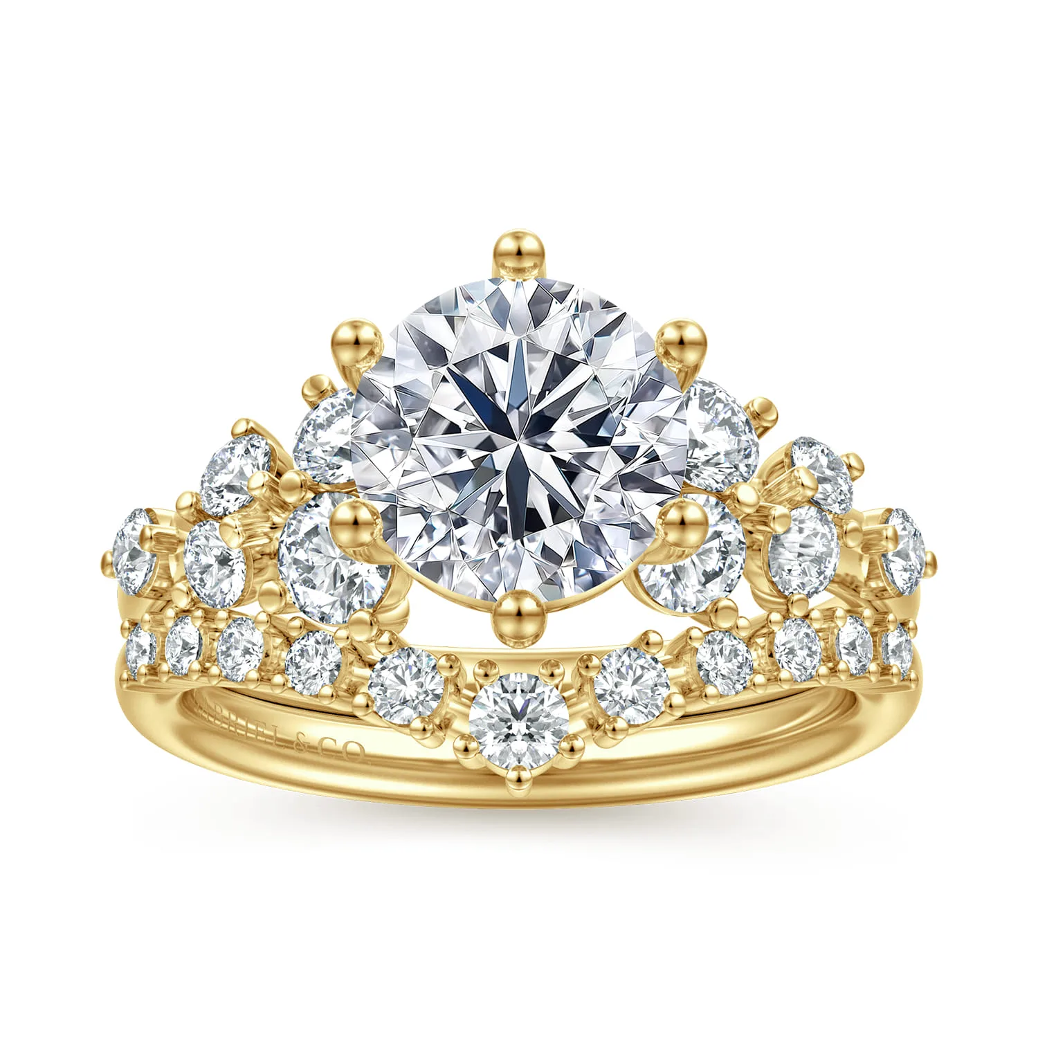 Round Diamond Engagement Ring in 14K Yellow Gold, photograph 4