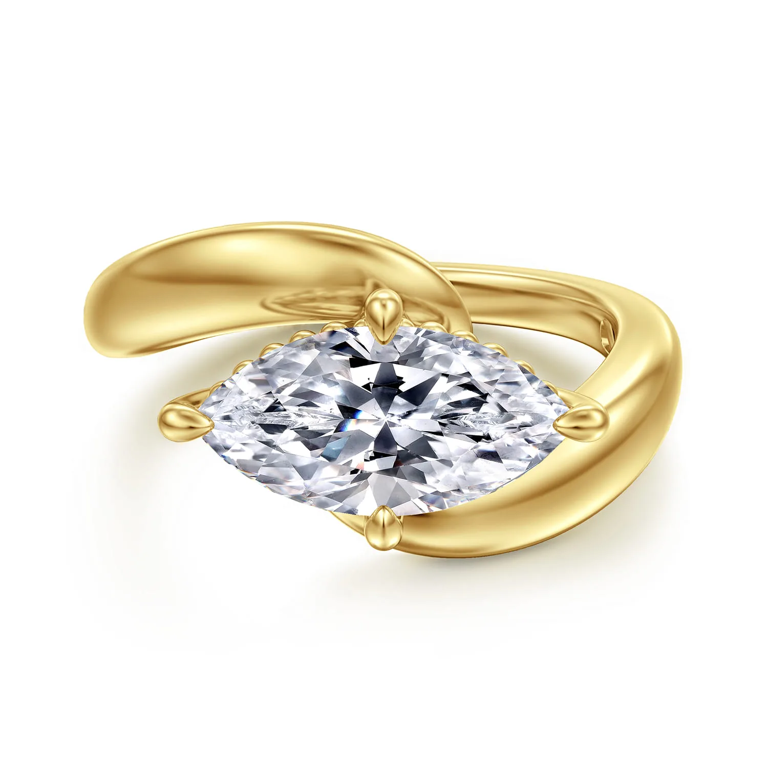 Bypass Diamond Engagement Ring