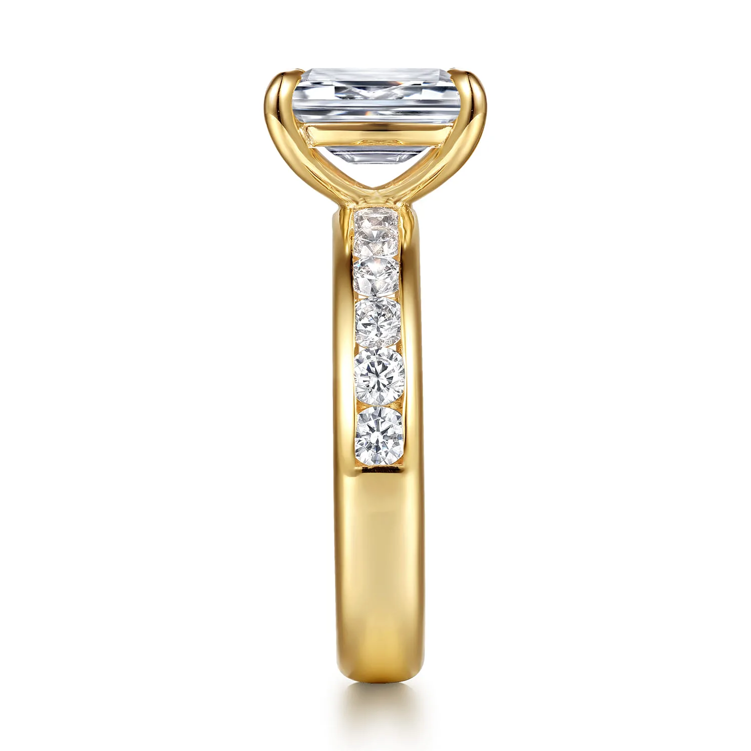 Emerald Diamond Engagement Ring in 14K Yellow Gold, photograph 5