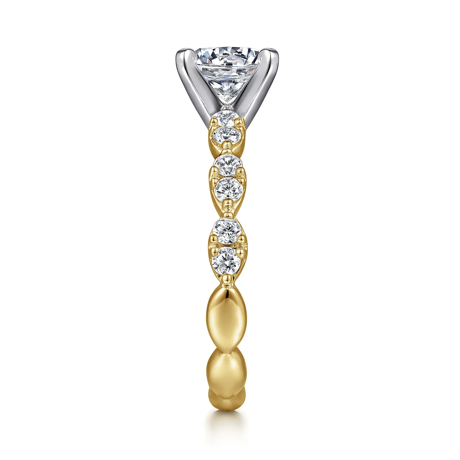 Round Diamond Engagement Ring in 14K White/Yellow Gold, photograph 5