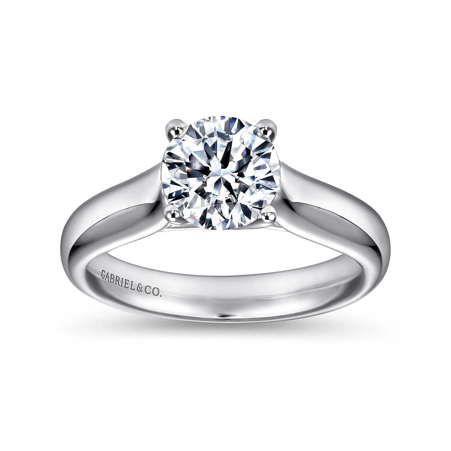 Round Diamond Solitaire Engagement Ring in Platinum, photograph 5