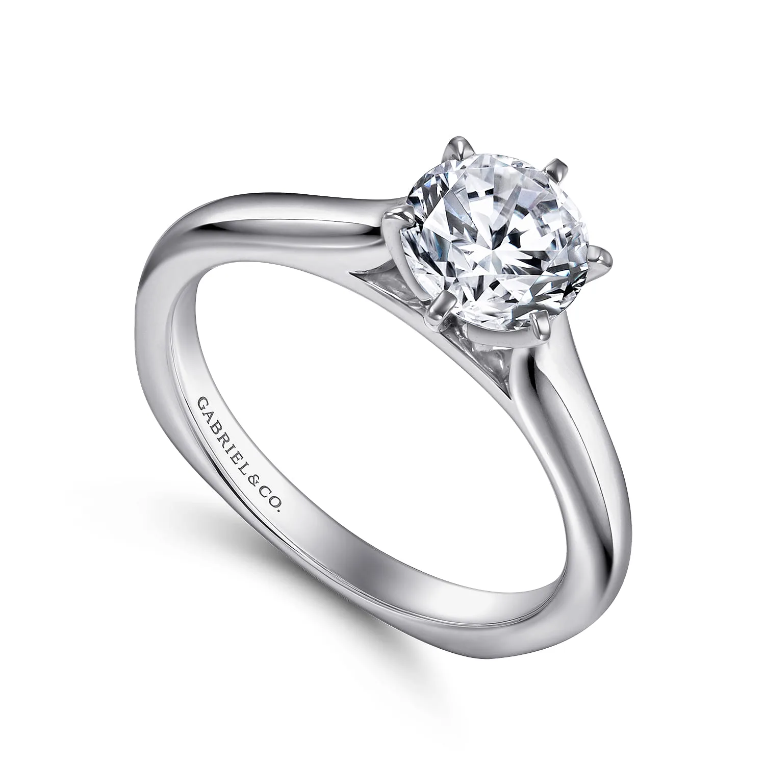 Round Diamond Solitaire Engagement Ring in Platinum, photograph 3