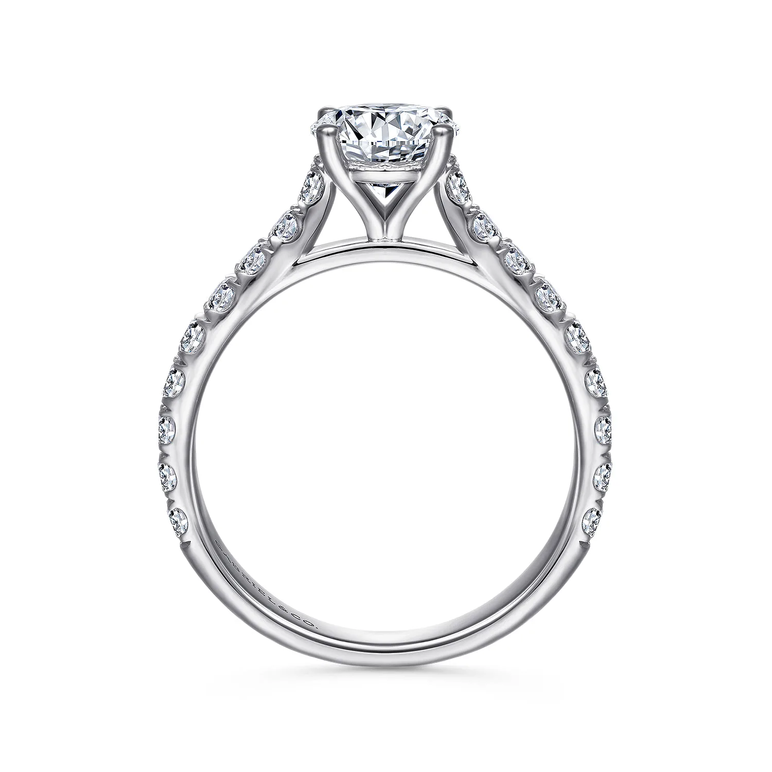 Round Diamond Engagement Ring in 14K White Gold, photograph 2