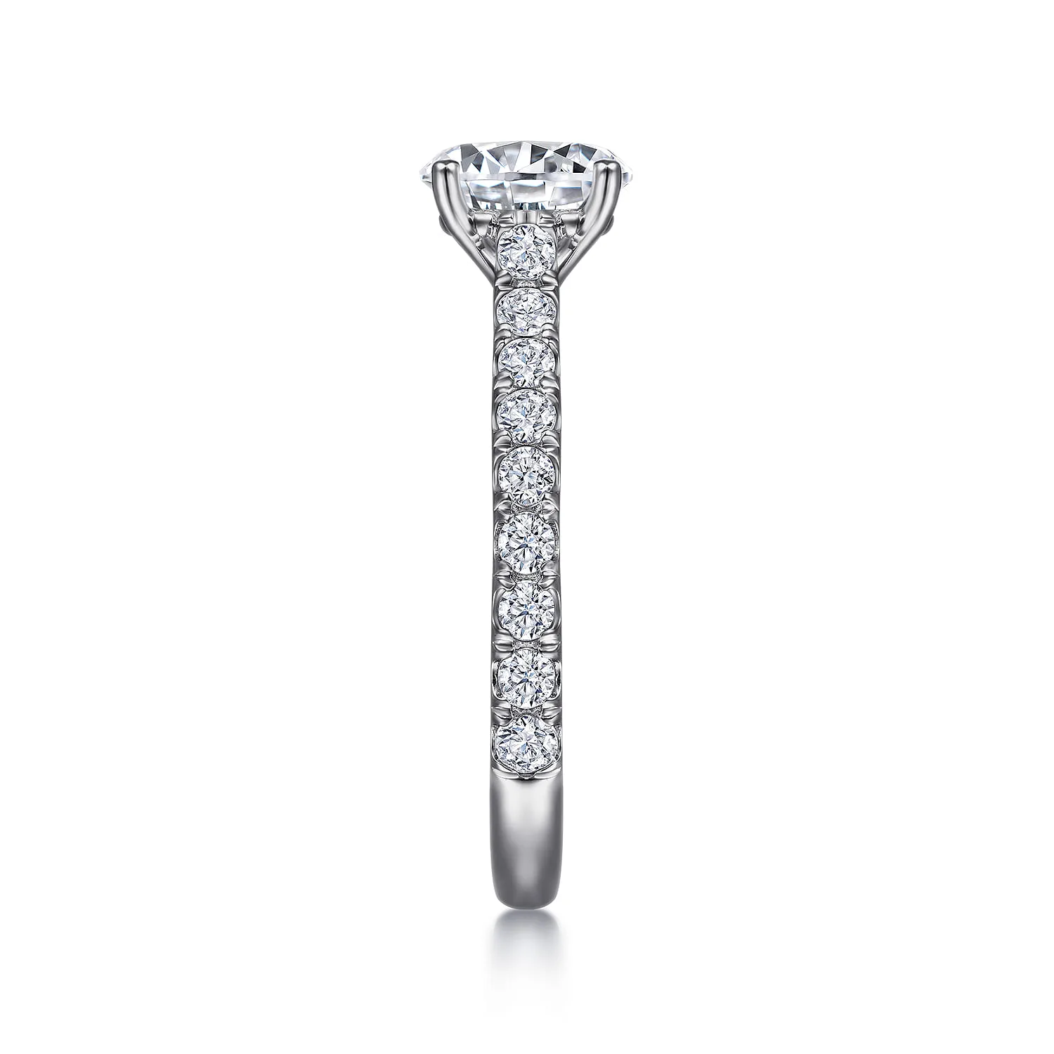 Round Diamond Engagement Ring in 14K White Gold, photograph 5