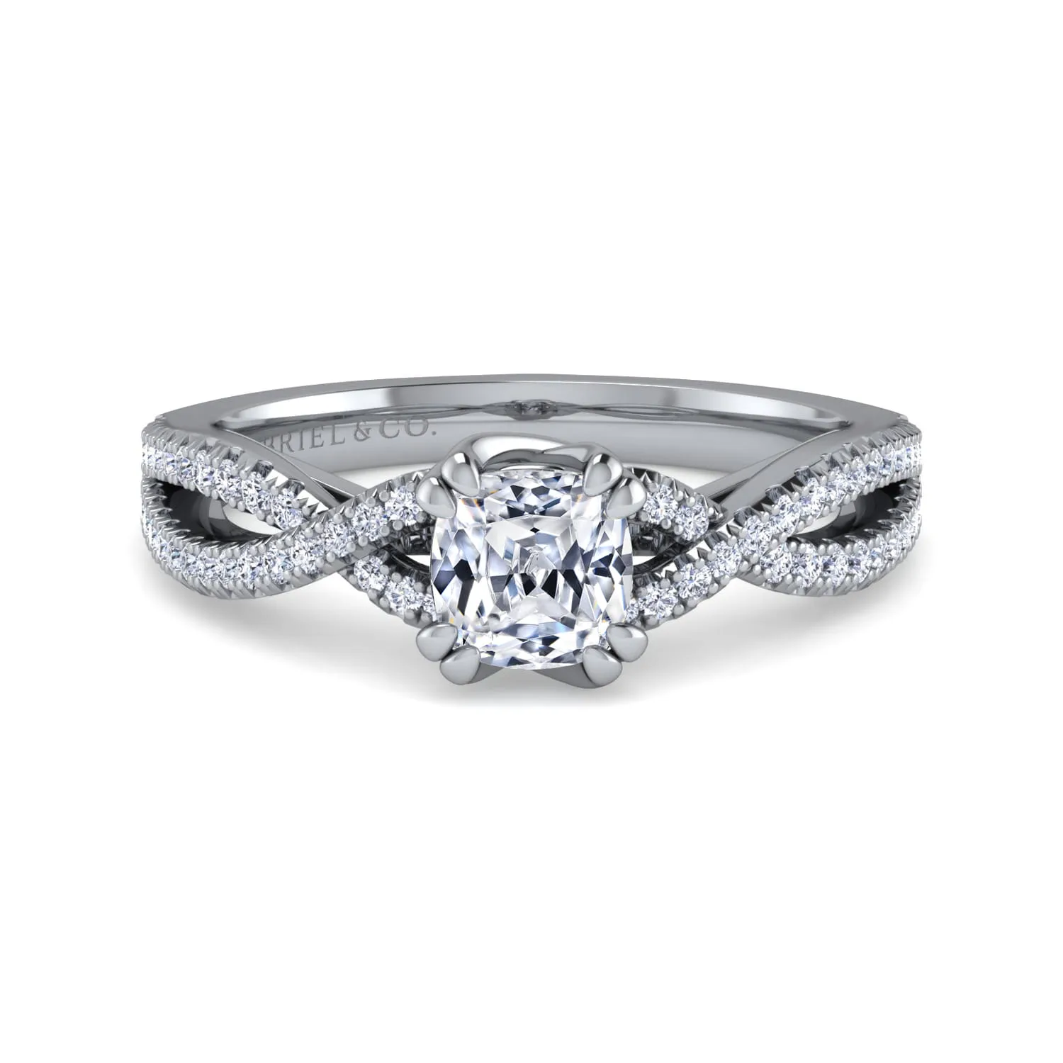 Twisted Diamond Engagement Ring