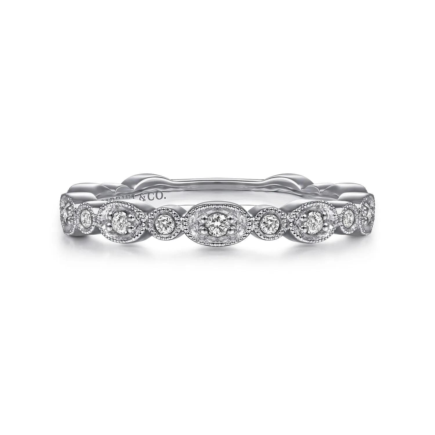 Graduating Station Diamond Stackable Ring
