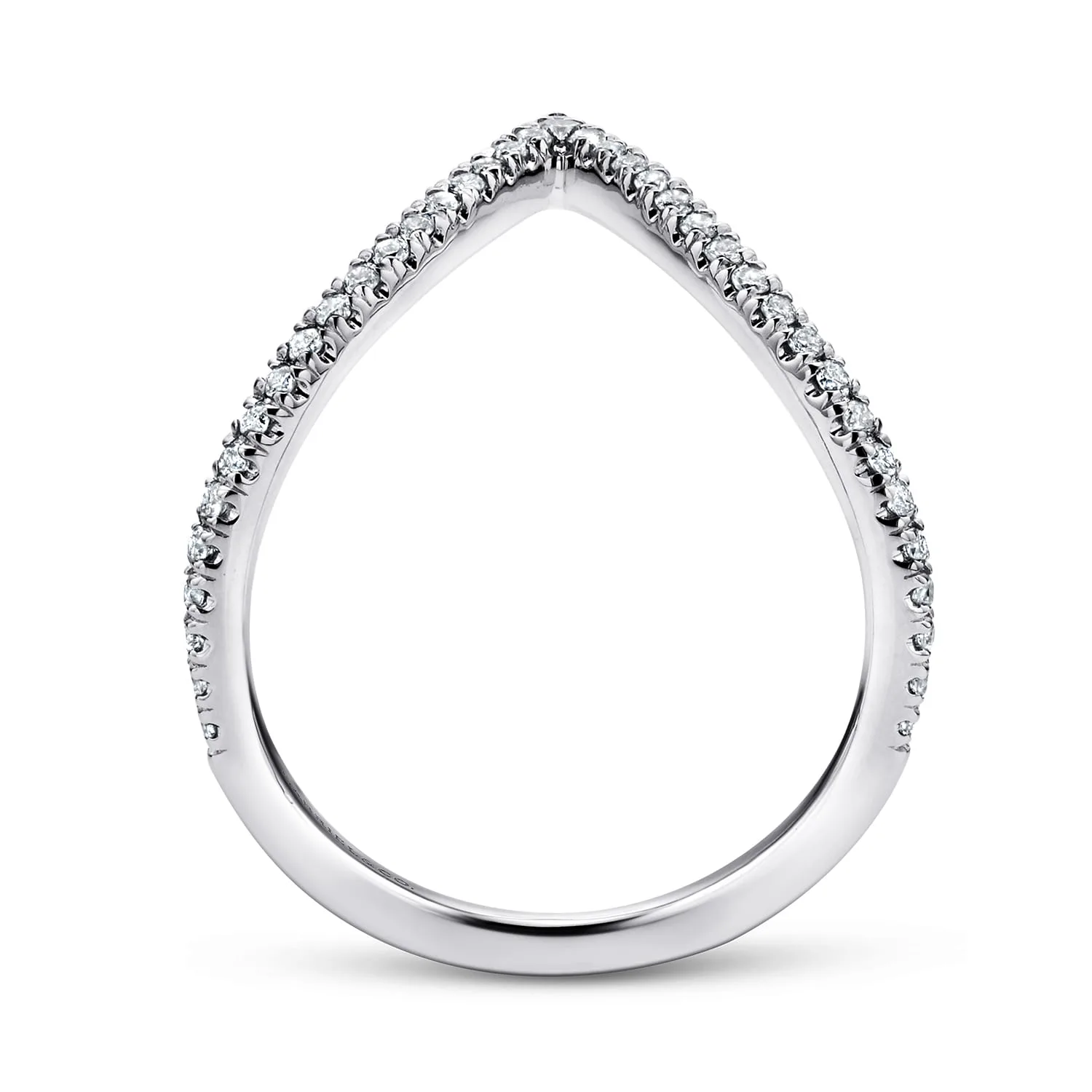 Diamond Chevron Ring in 14K White Gold, photograph 2