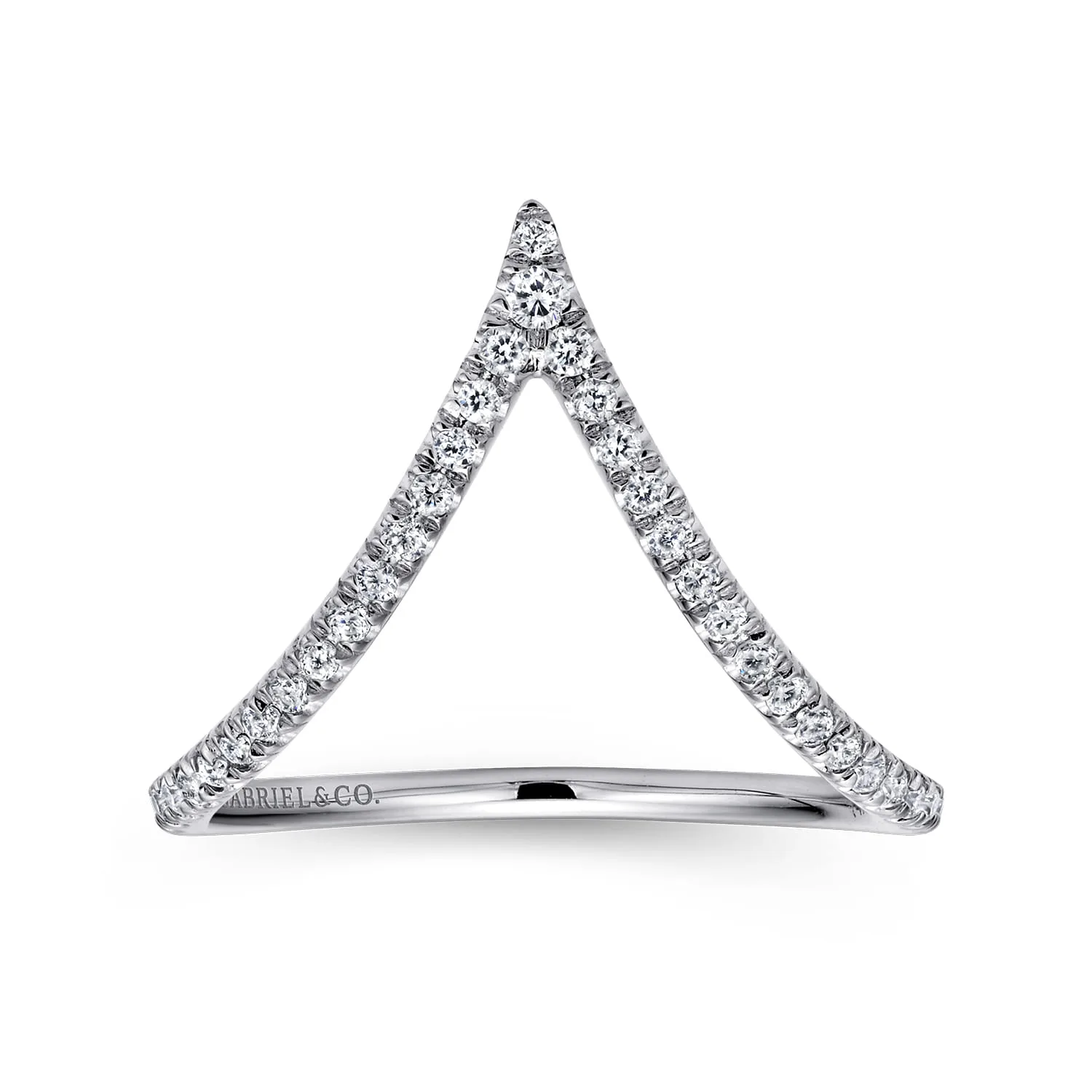 Diamond Chevron Ring in 14K White Gold, photograph 4