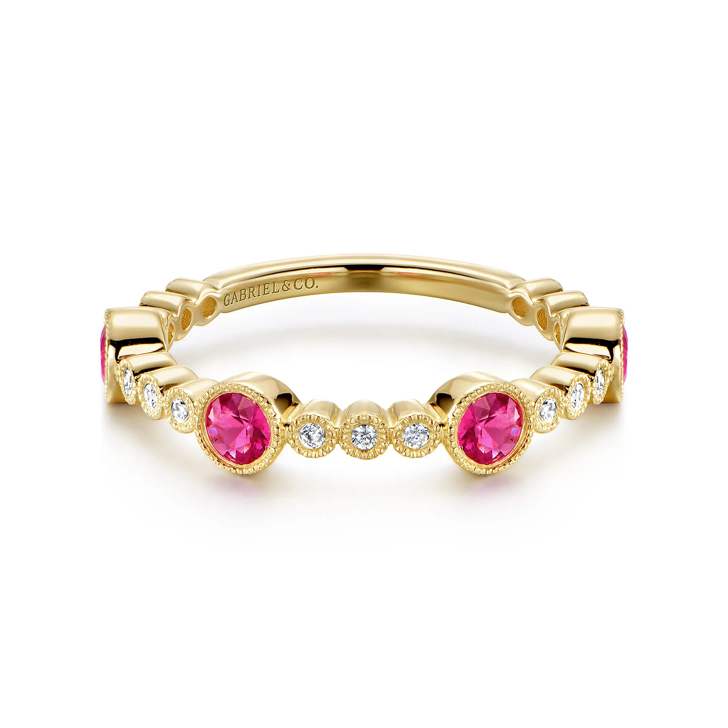 Diamond and Ruby Stackable Ring