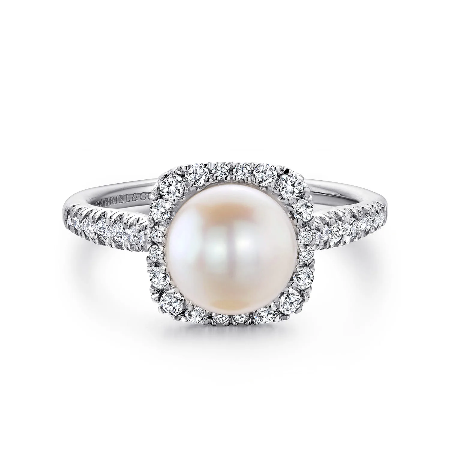 Classic Cultured Pearl and Diamond Halo Ring