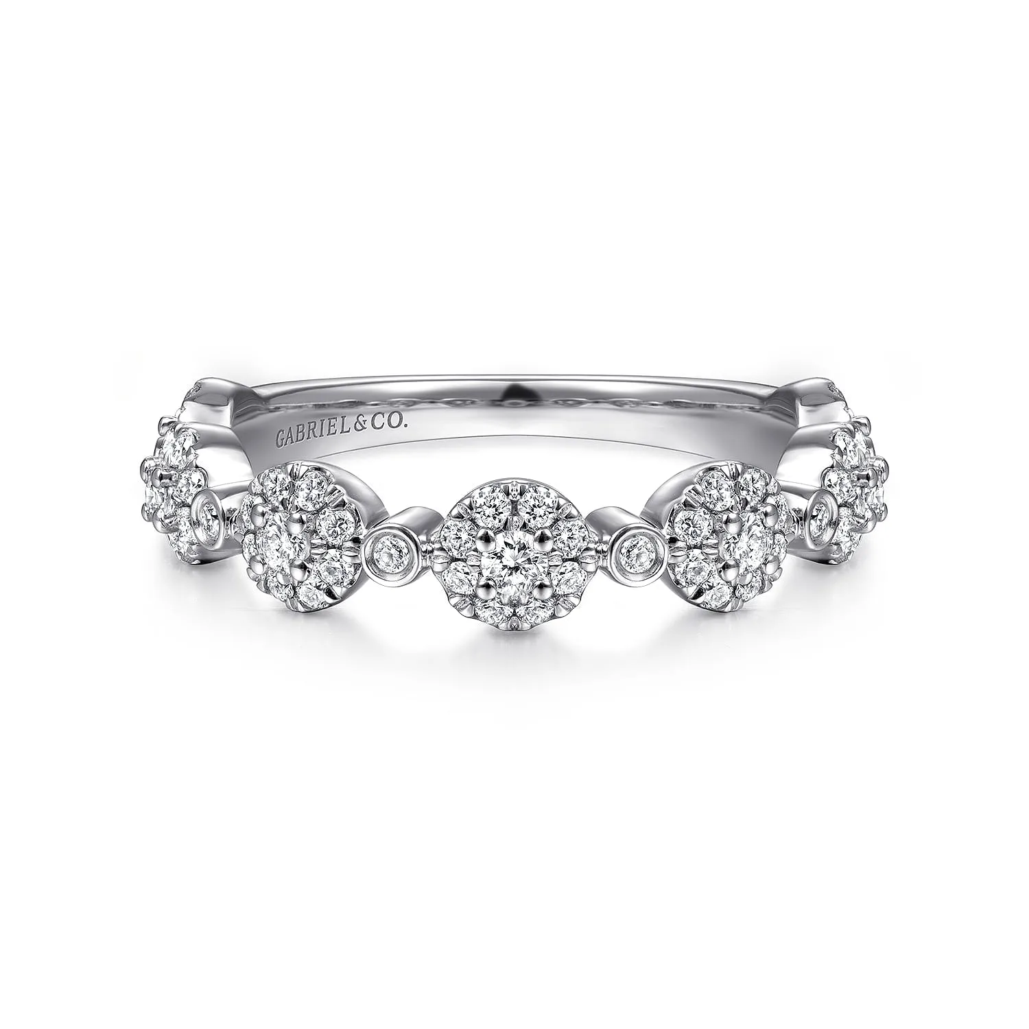 Diamond Pave Station Stackable Ring