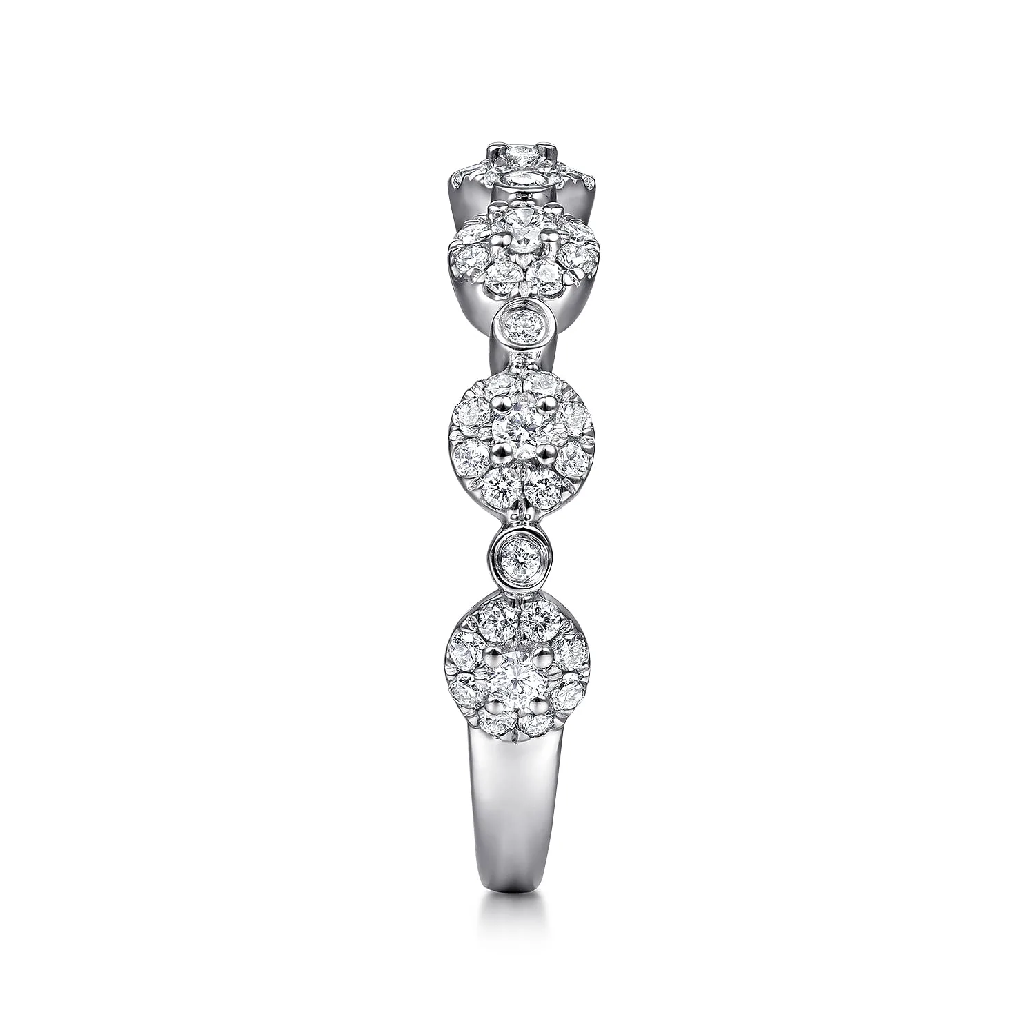 Diamond Pave Station Stackable Ring in 14K White Gold, photograph 4