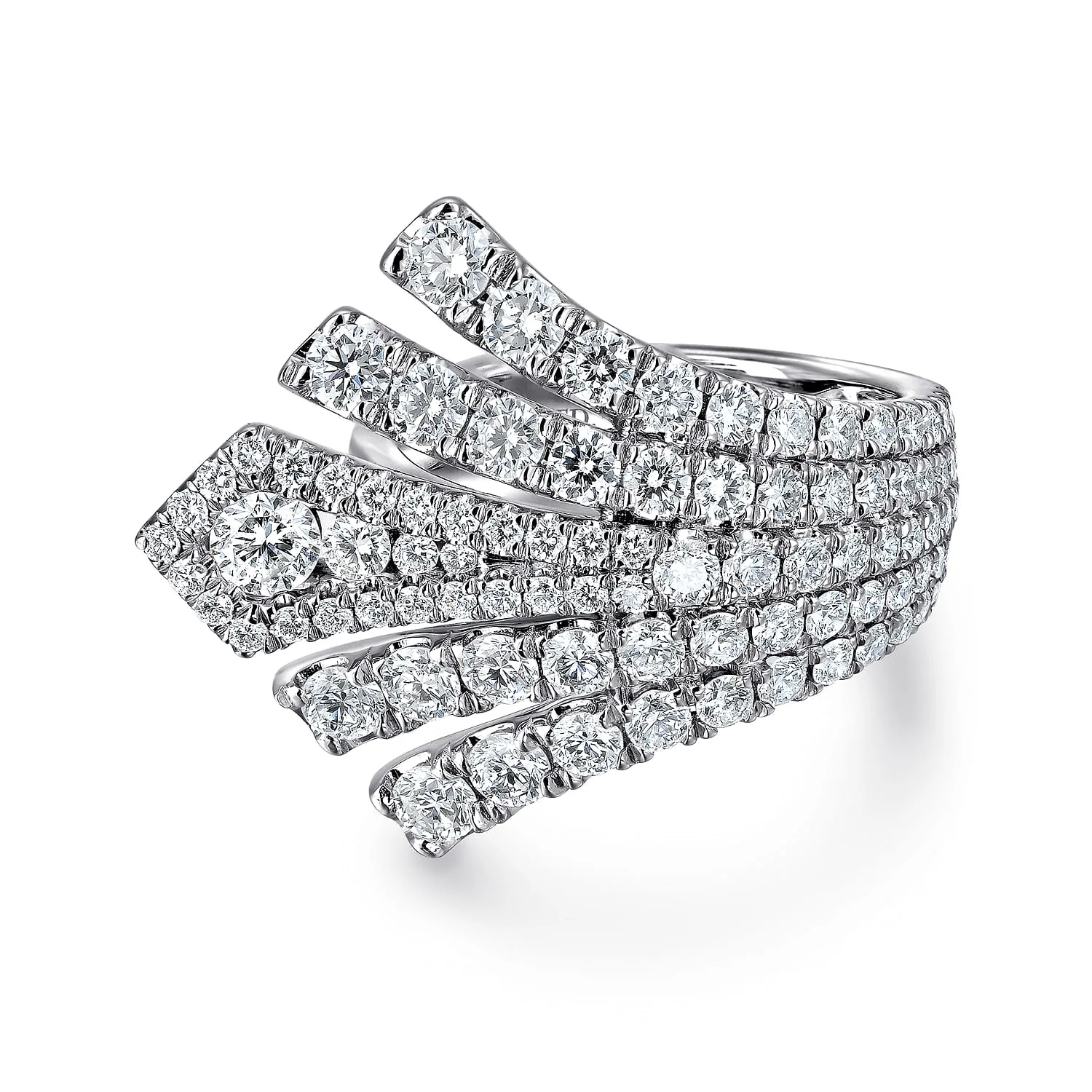 Horizontal Diamond Fan Ring