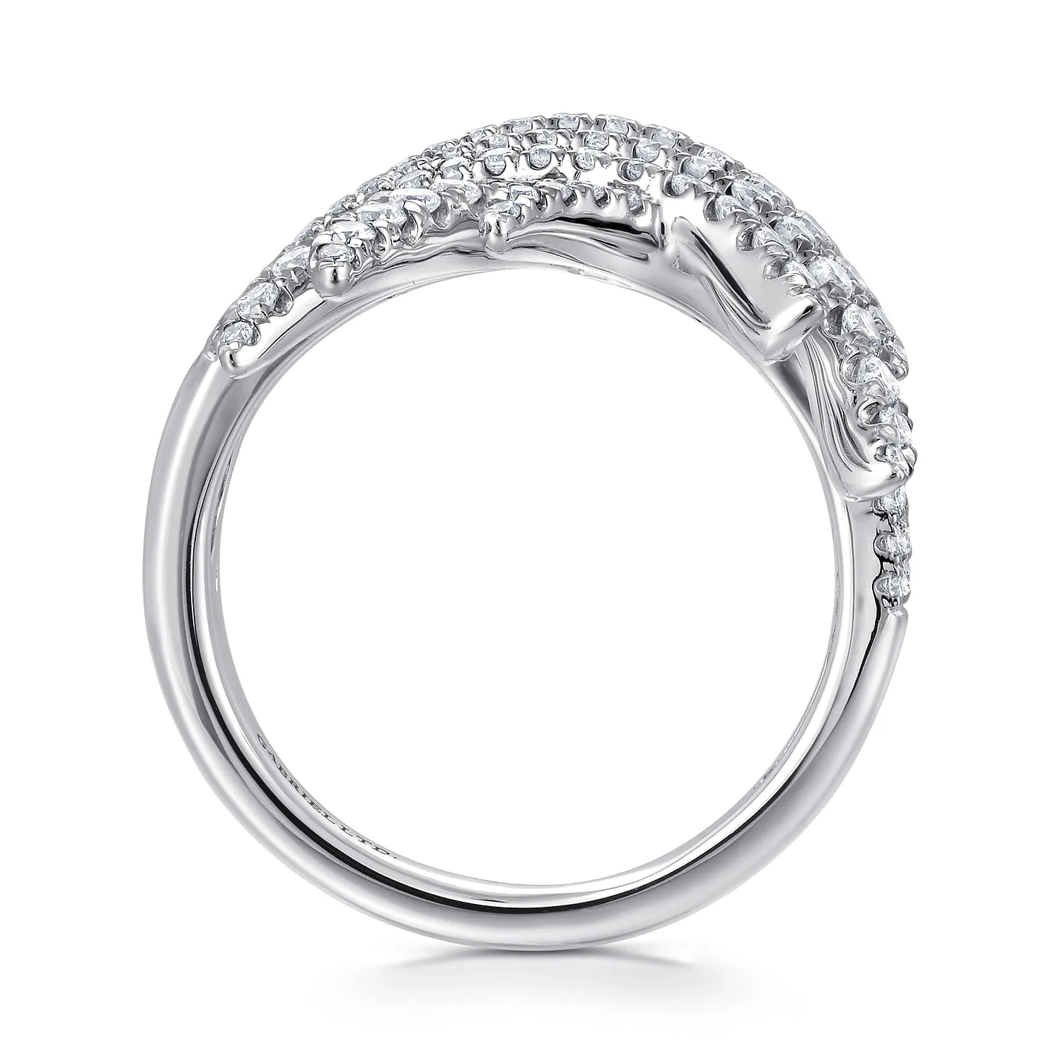 Intersecting Diamond Statement Ring in 18K White Gold, photograph 2