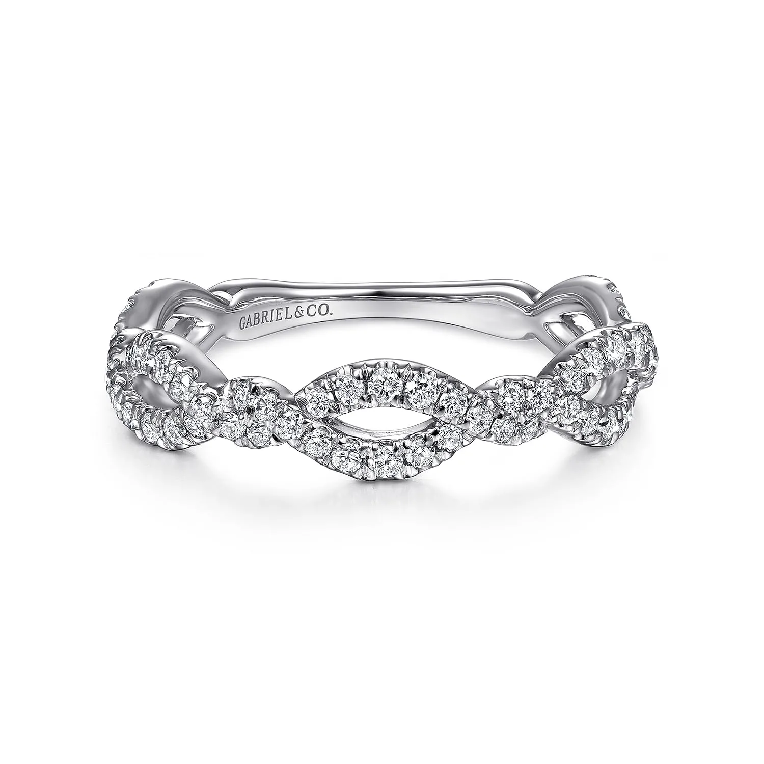 Twisted Pave Diamond Stackable Ring