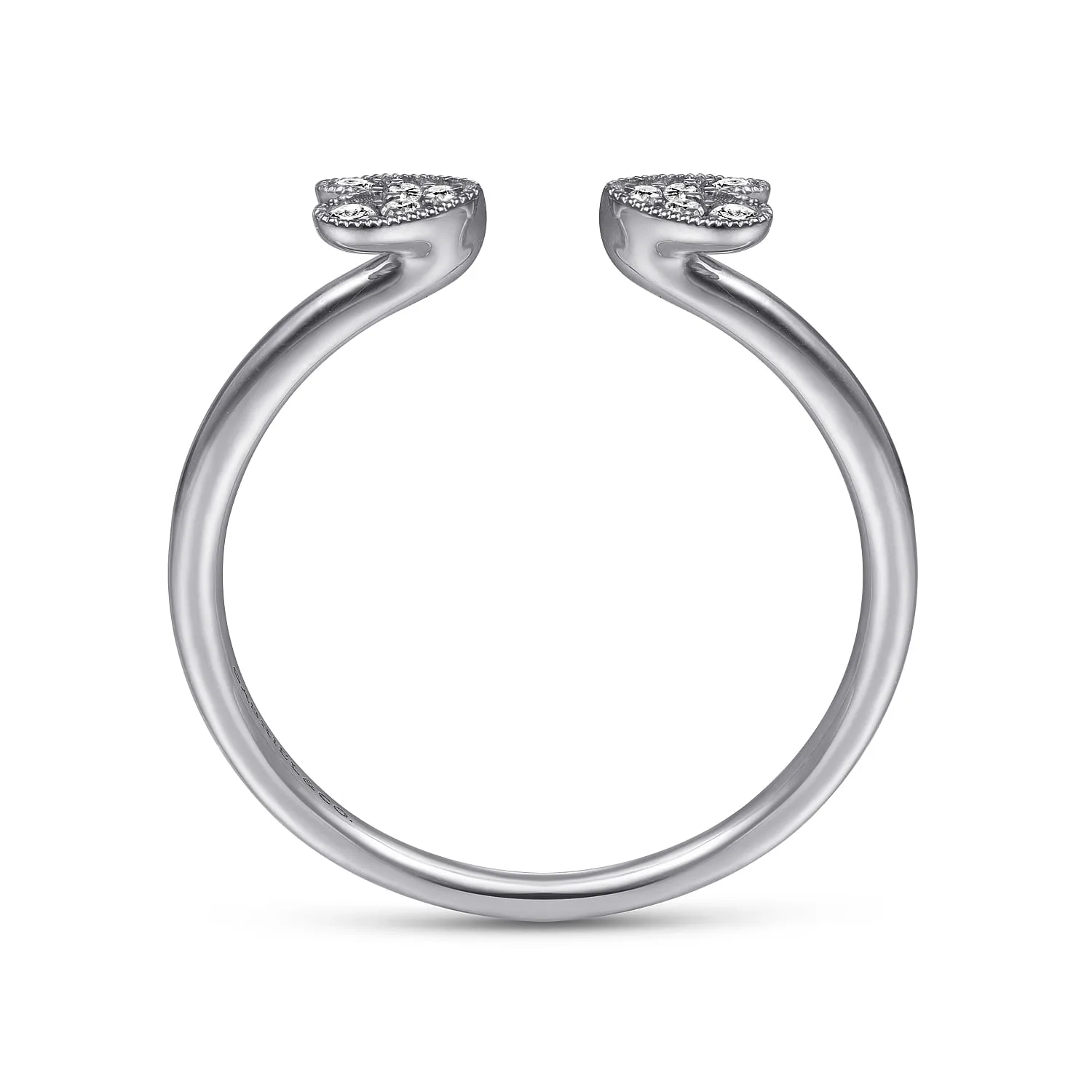 Split Pave Diamond Ring in 14K White Gold, photograph 2