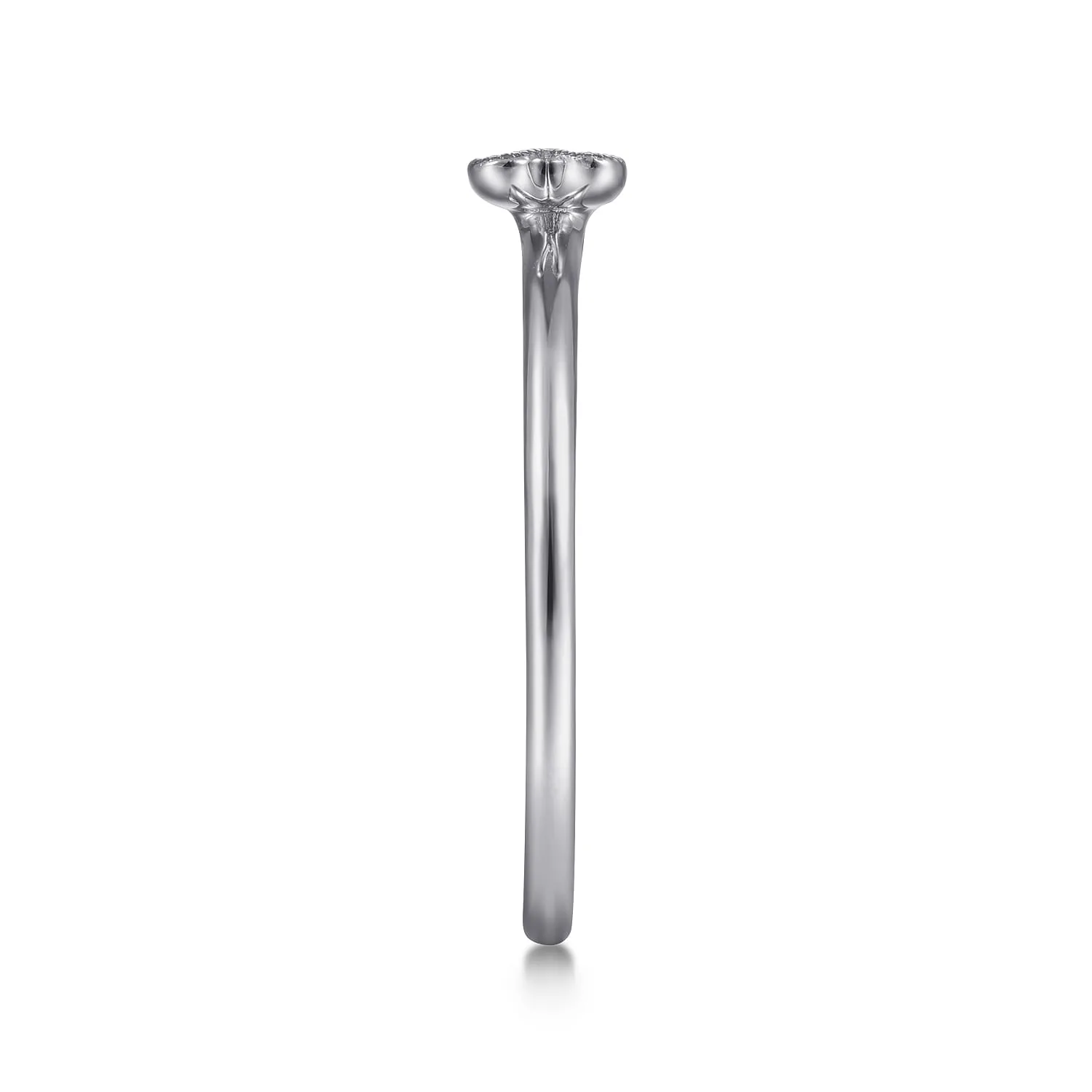 Split Pave Diamond Ring in 14K White Gold, photograph 4