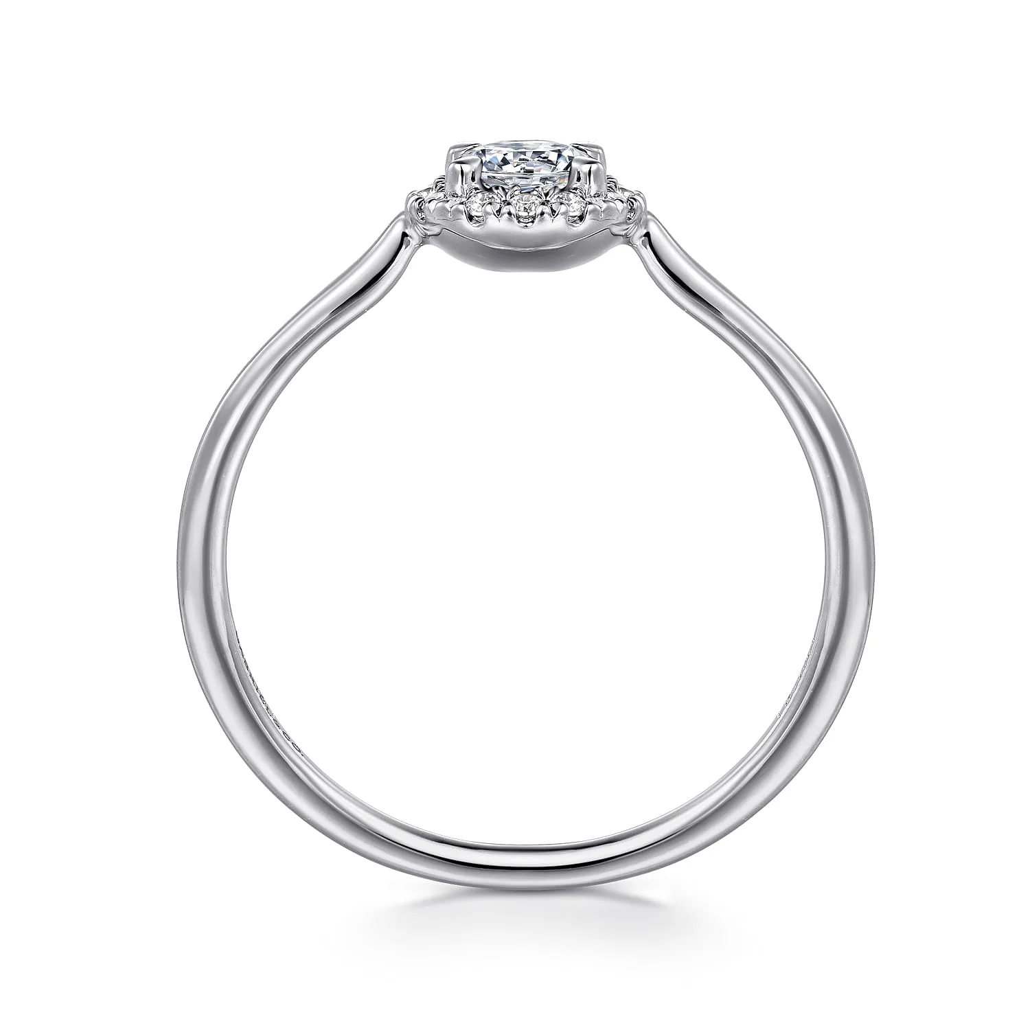 Diamond Halo Ring in 14K White Gold, photograph 2