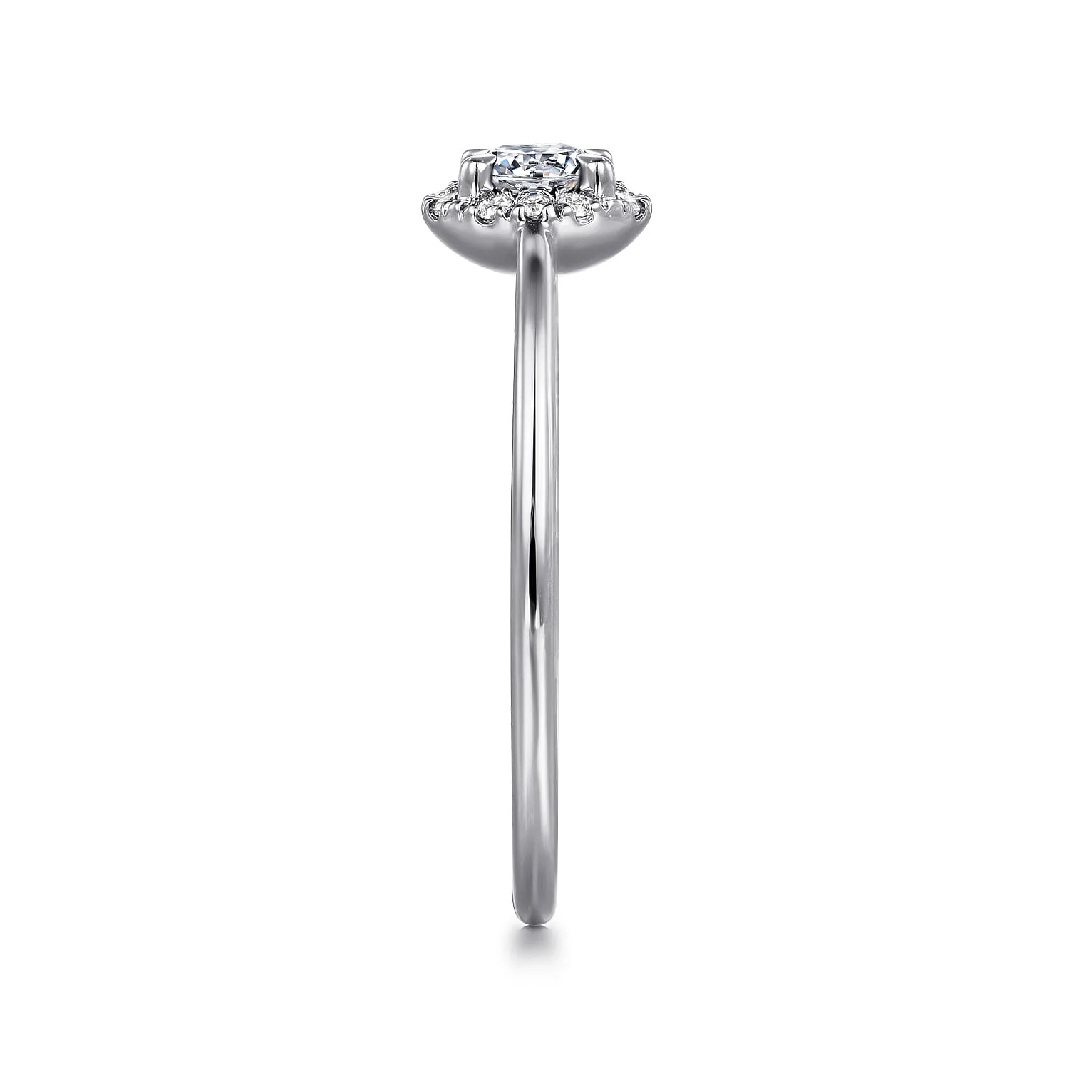 Diamond Halo Ring in 14K White Gold, photograph 4
