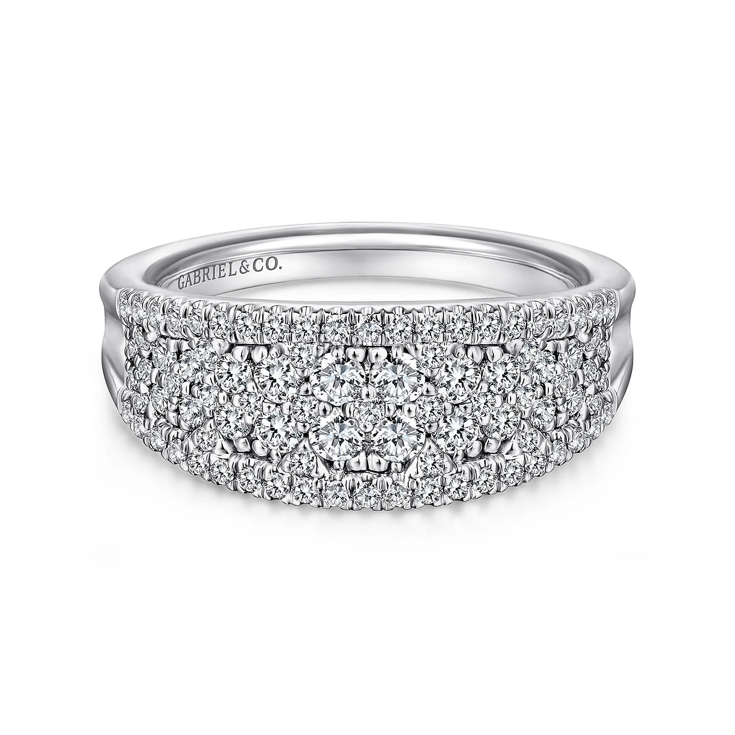 Curved Pave Diamond Ring