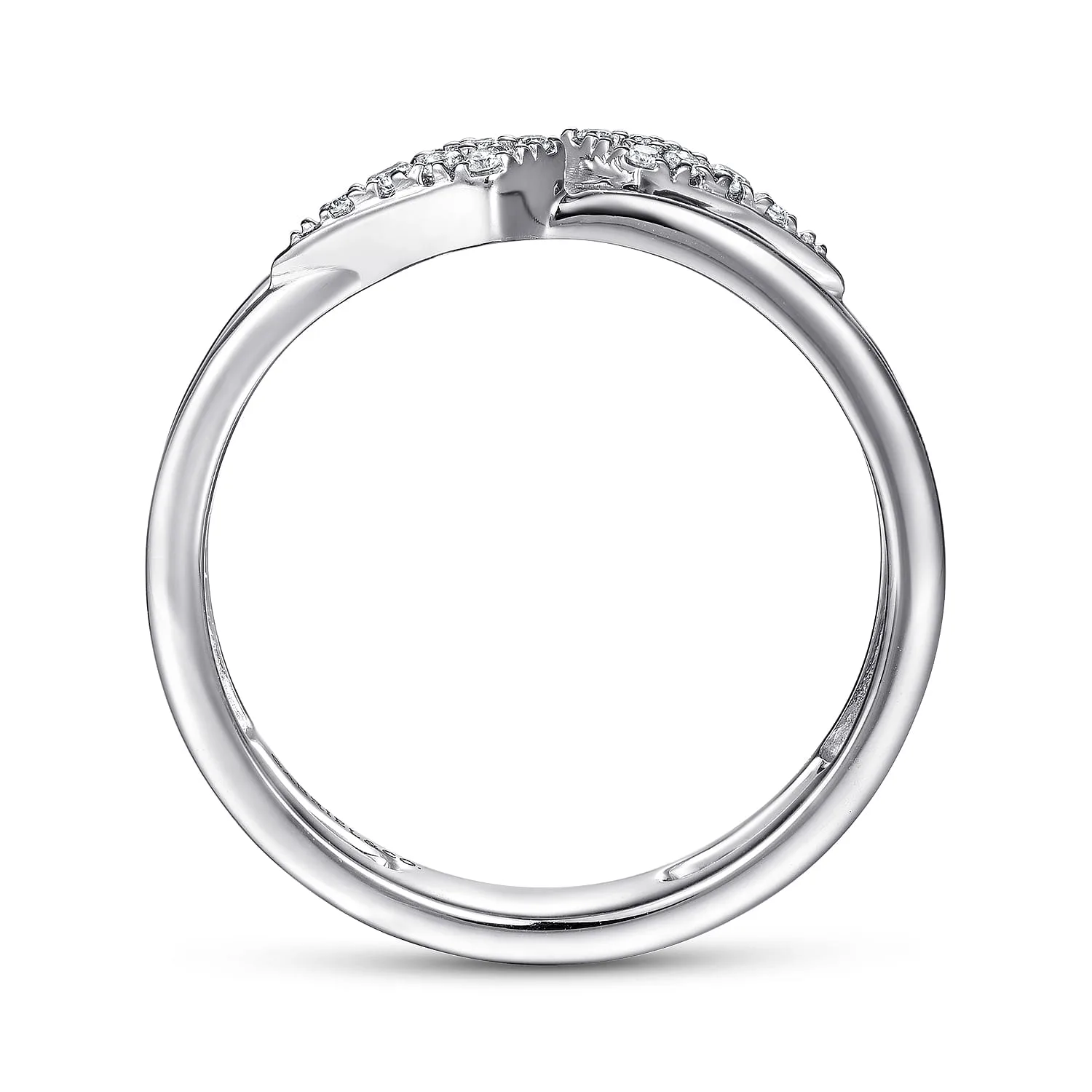 Spiked Diamond Stackable Ring in 14K White Gold, photograph 2