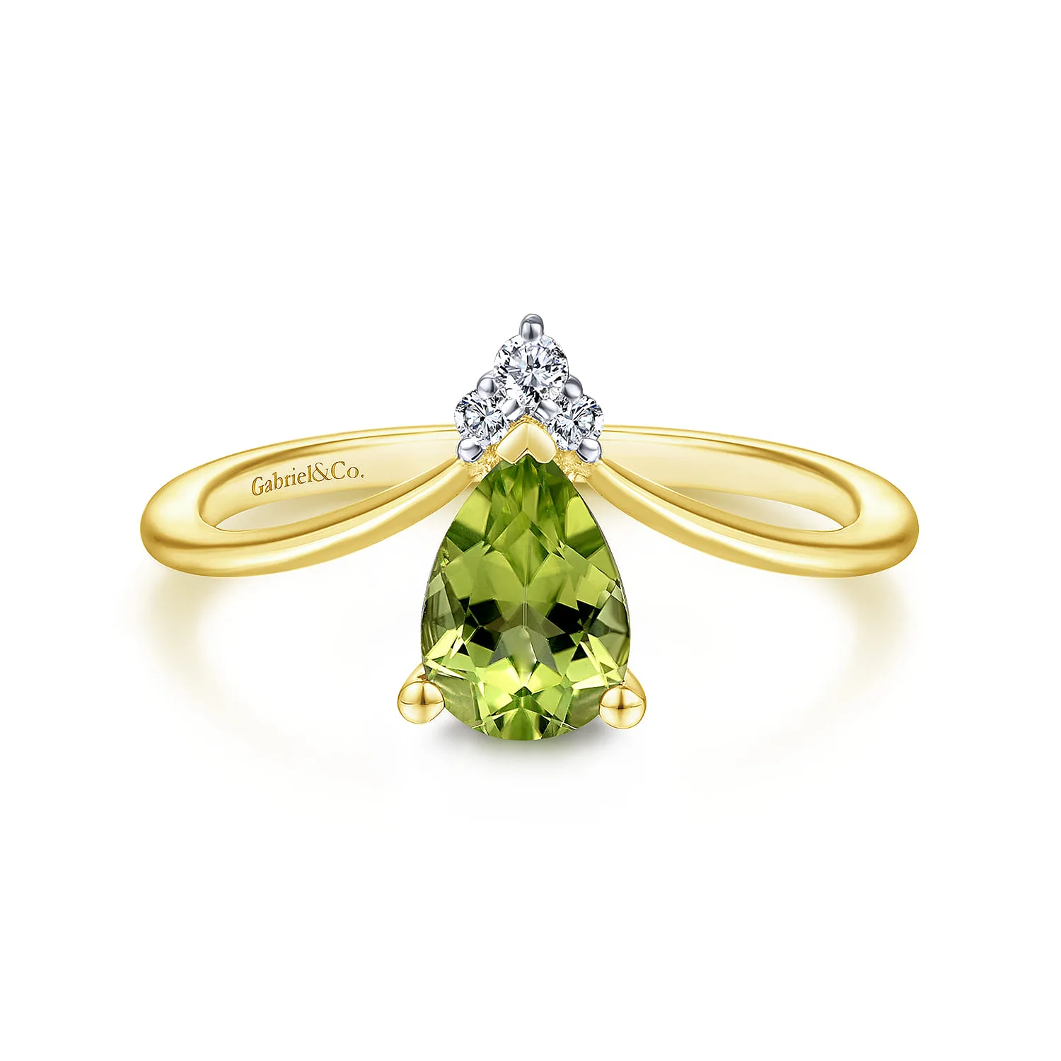 Peridot Diamond Chevron Promise Ring