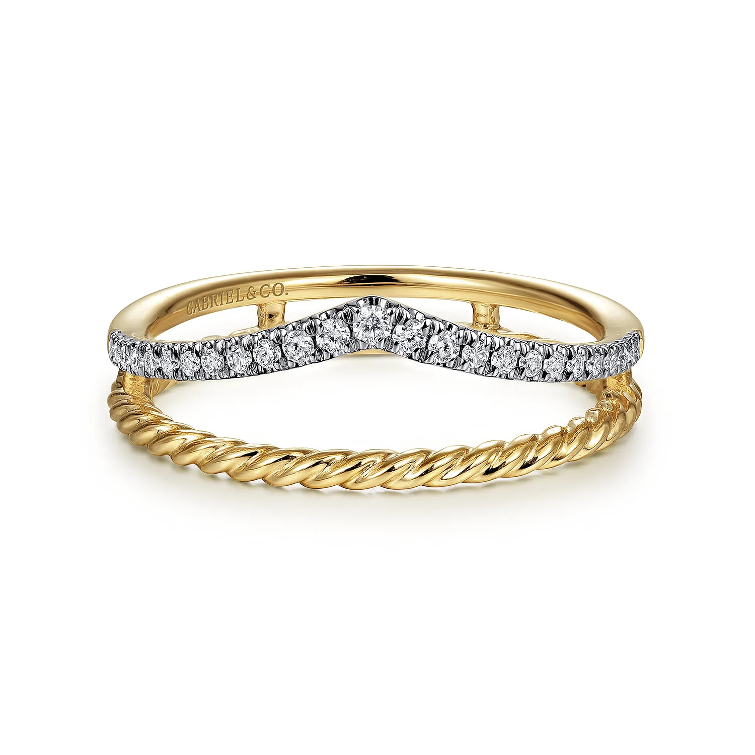 Twisted Rope Split Foundation Diamond Ring