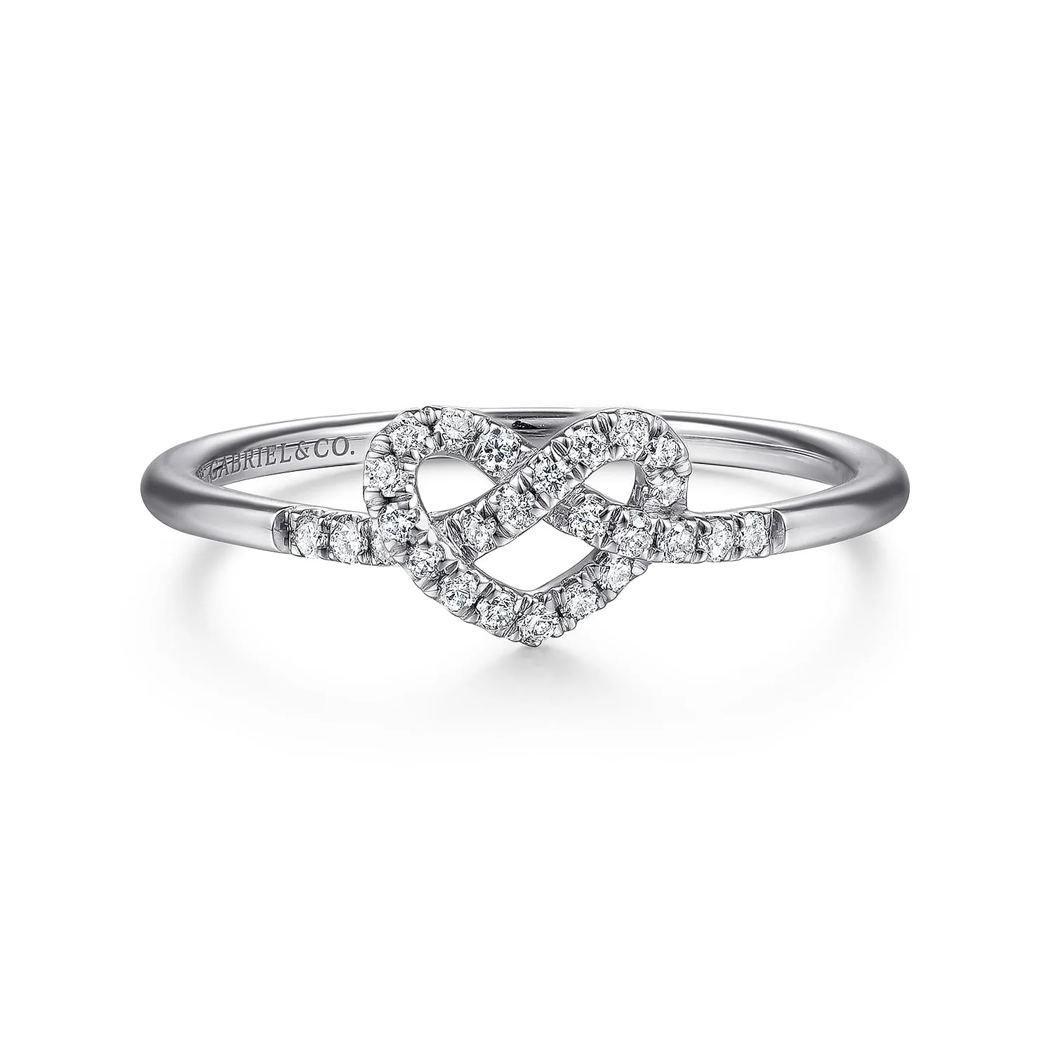 Diamond Pretzel Love Knot Promise Ring