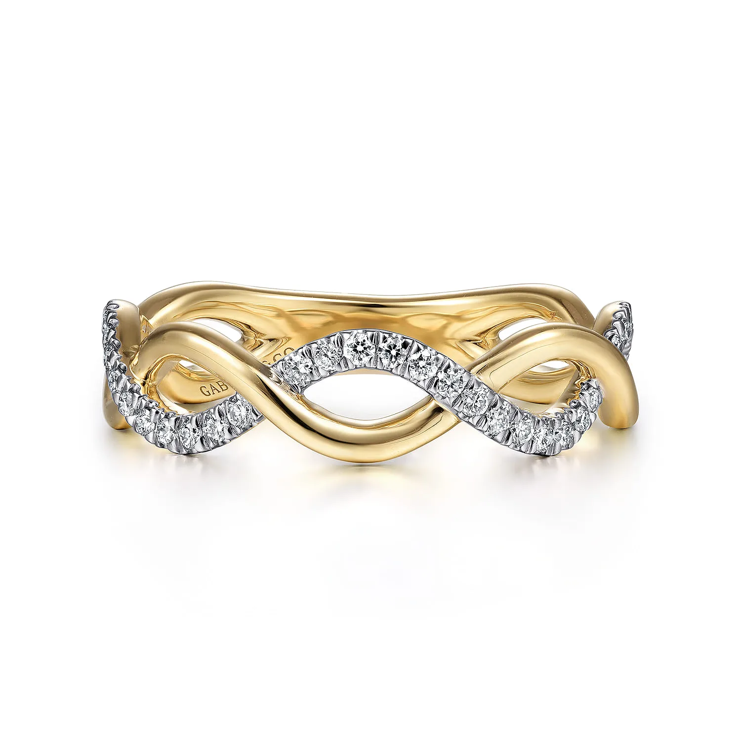 Twisted Diamond Stackable Ring