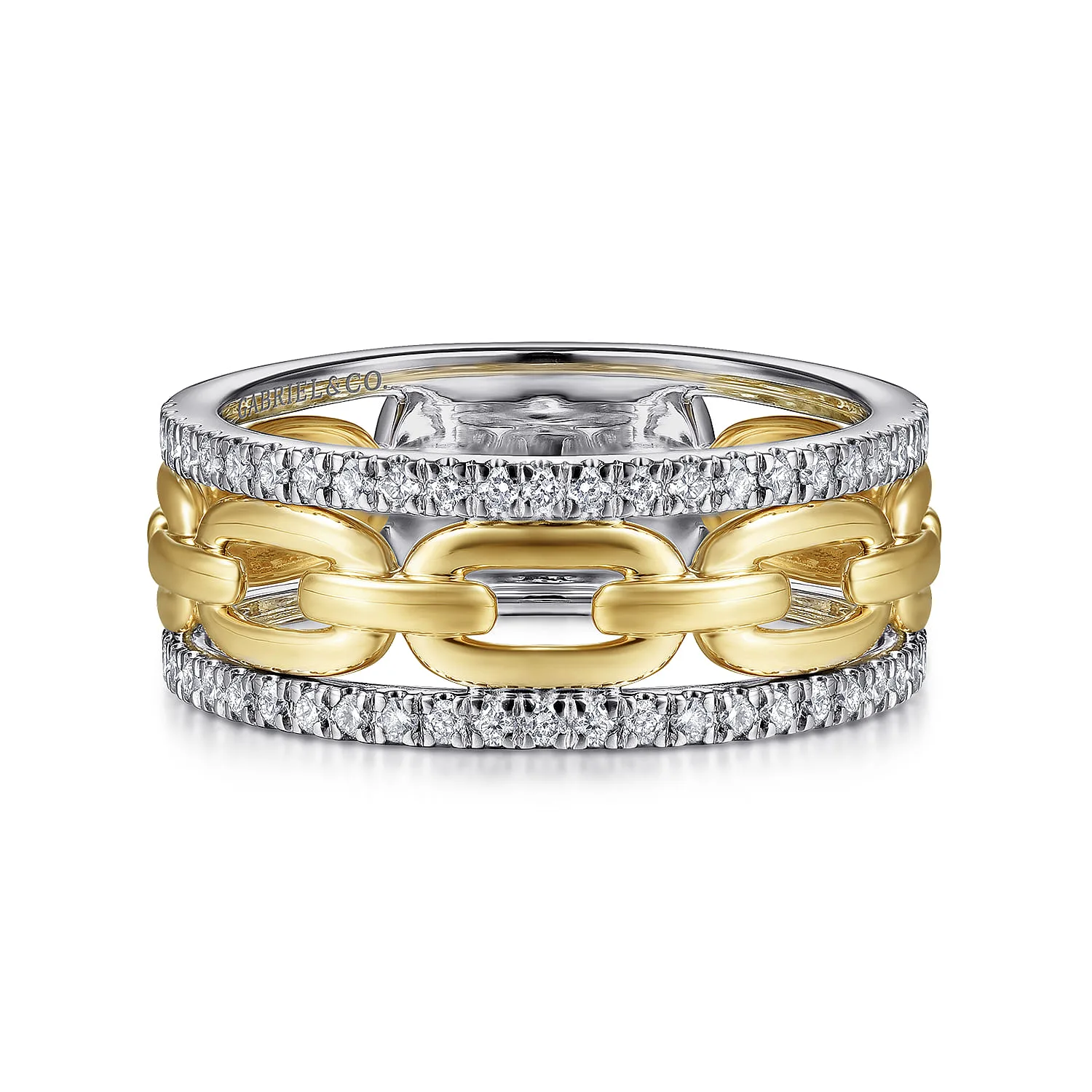Chain Link Diamond Border Ring