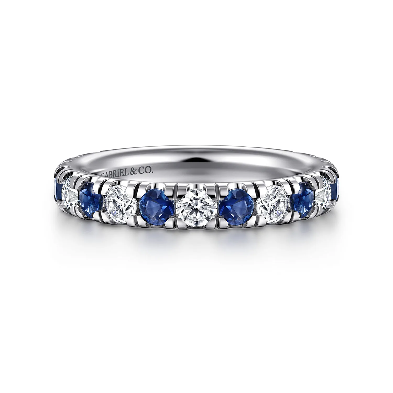 Sapphire and Diamond Stackable Band