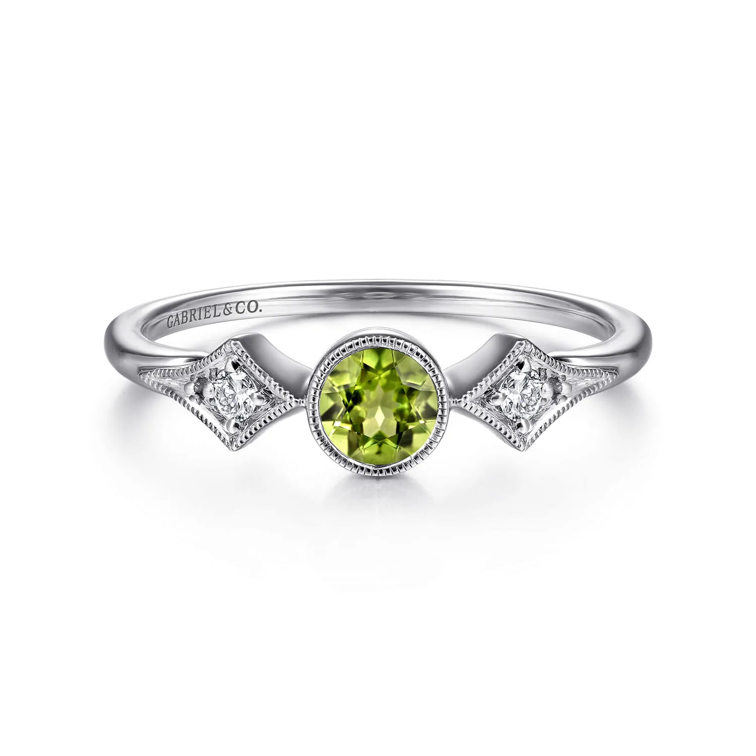 Peridot and Diamond Promise Ring