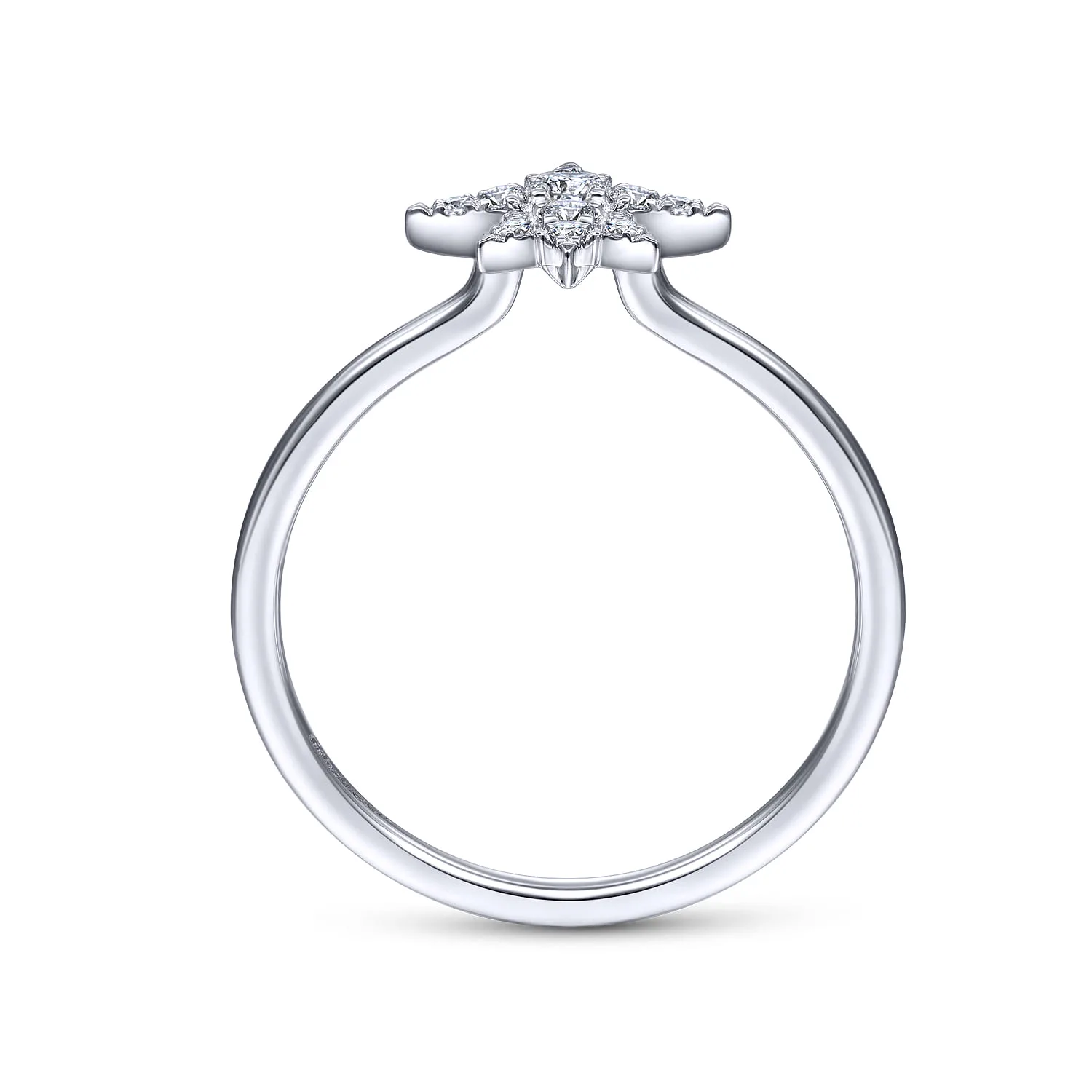 Diamond Starburst Ring in 14K White Gold, photograph 2