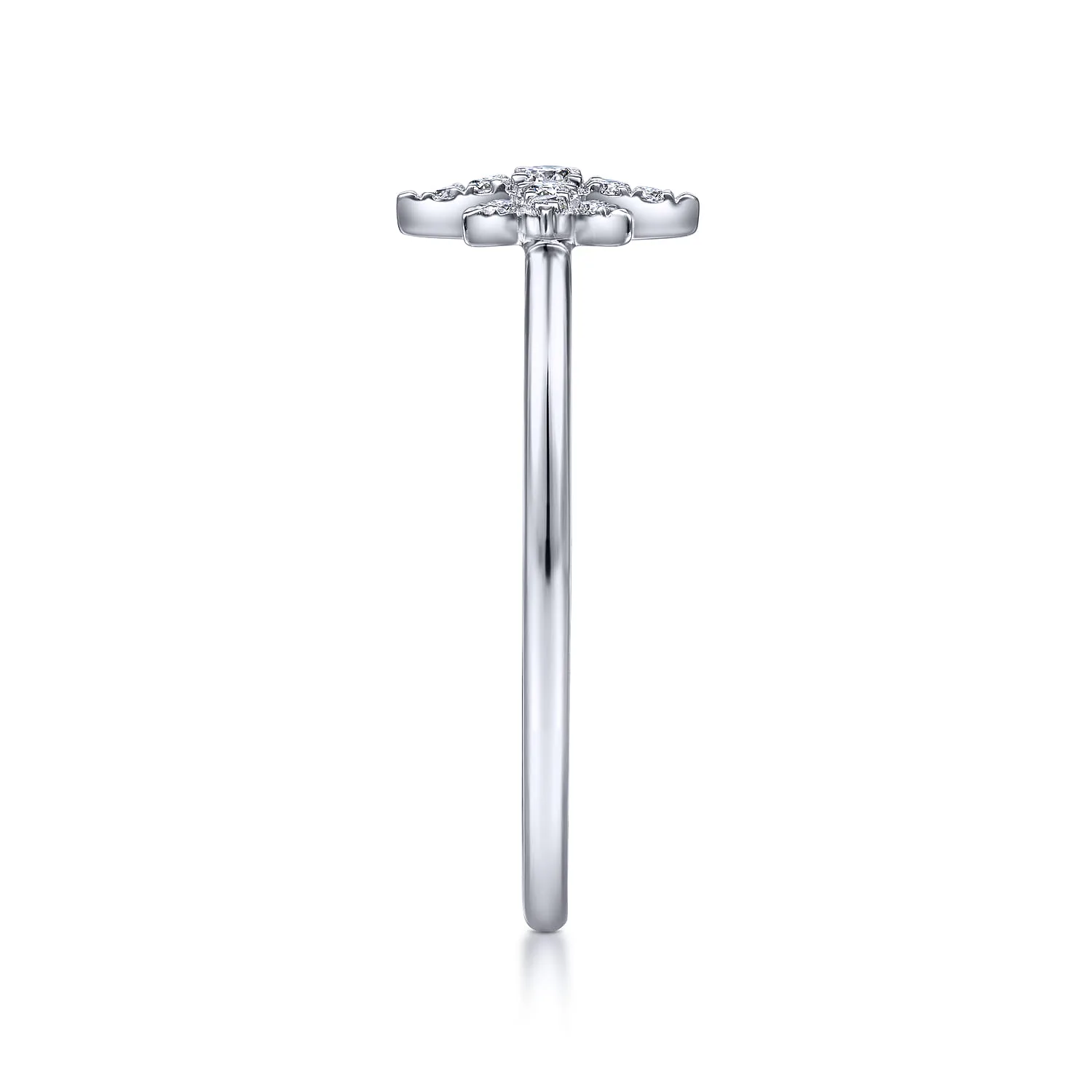 Diamond Starburst Ring in 14K White Gold, photograph 4