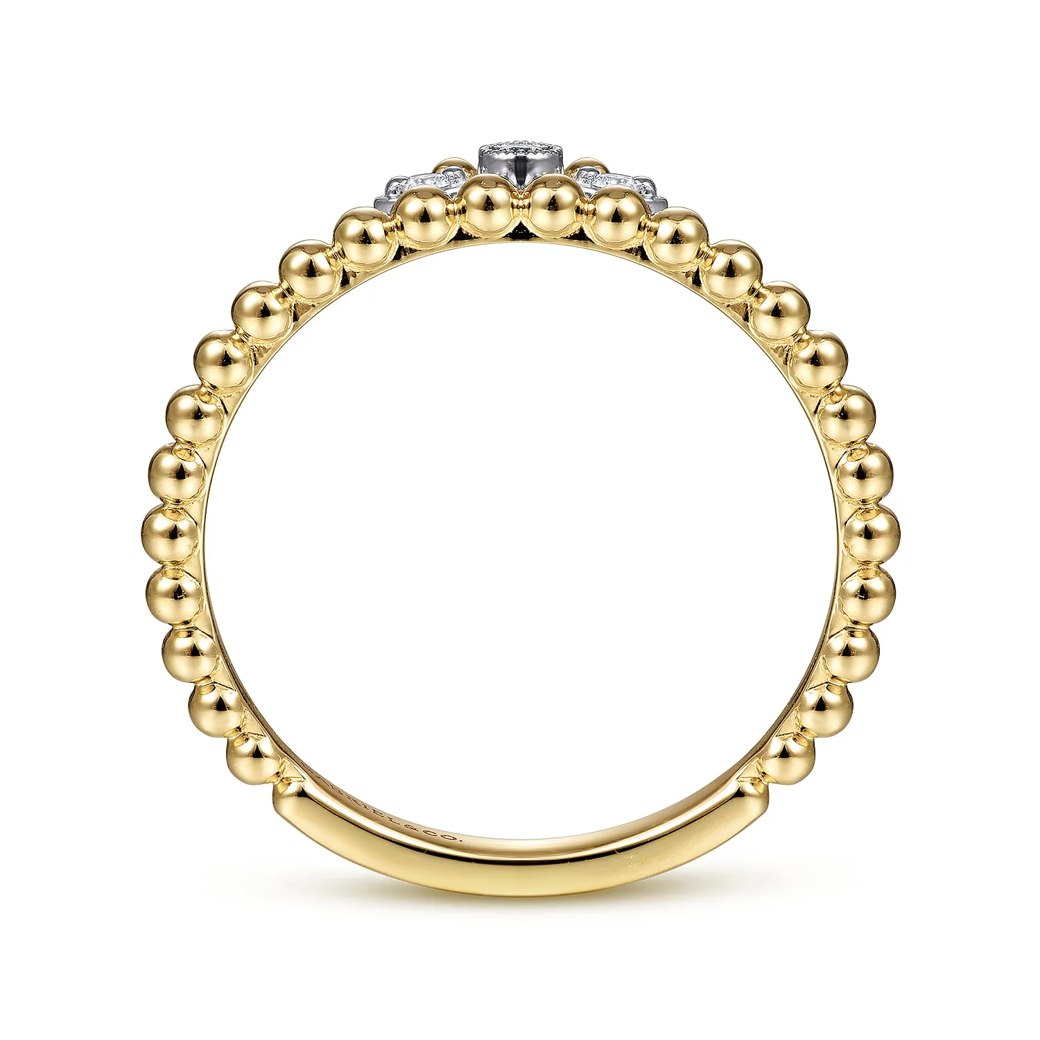 Bujukan Diamond Crown Ring in 14K White/Yellow Gold, photograph 2