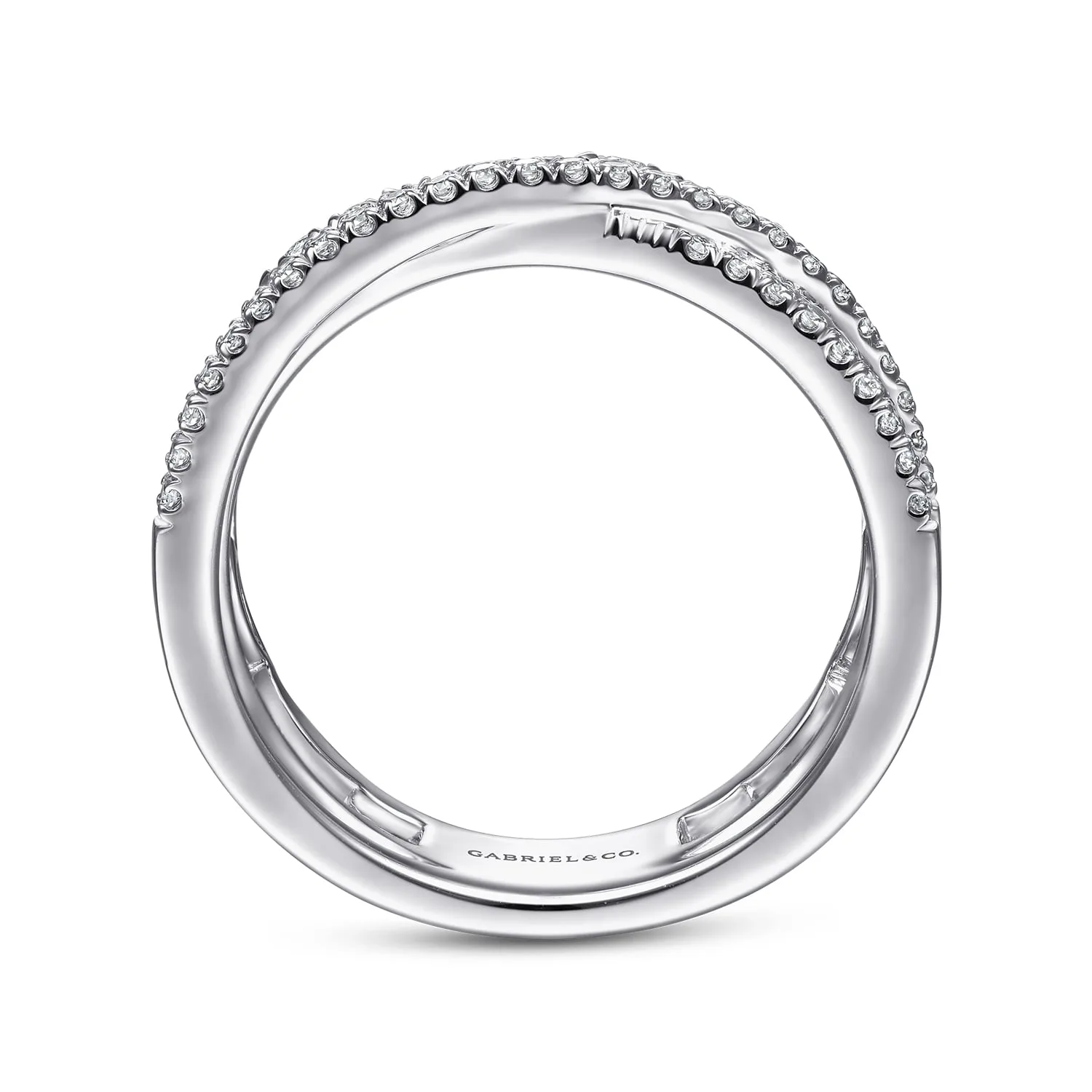 Diamond Leaf Cluster and Criss Cross Ring in 14K White Gold, photograph 2