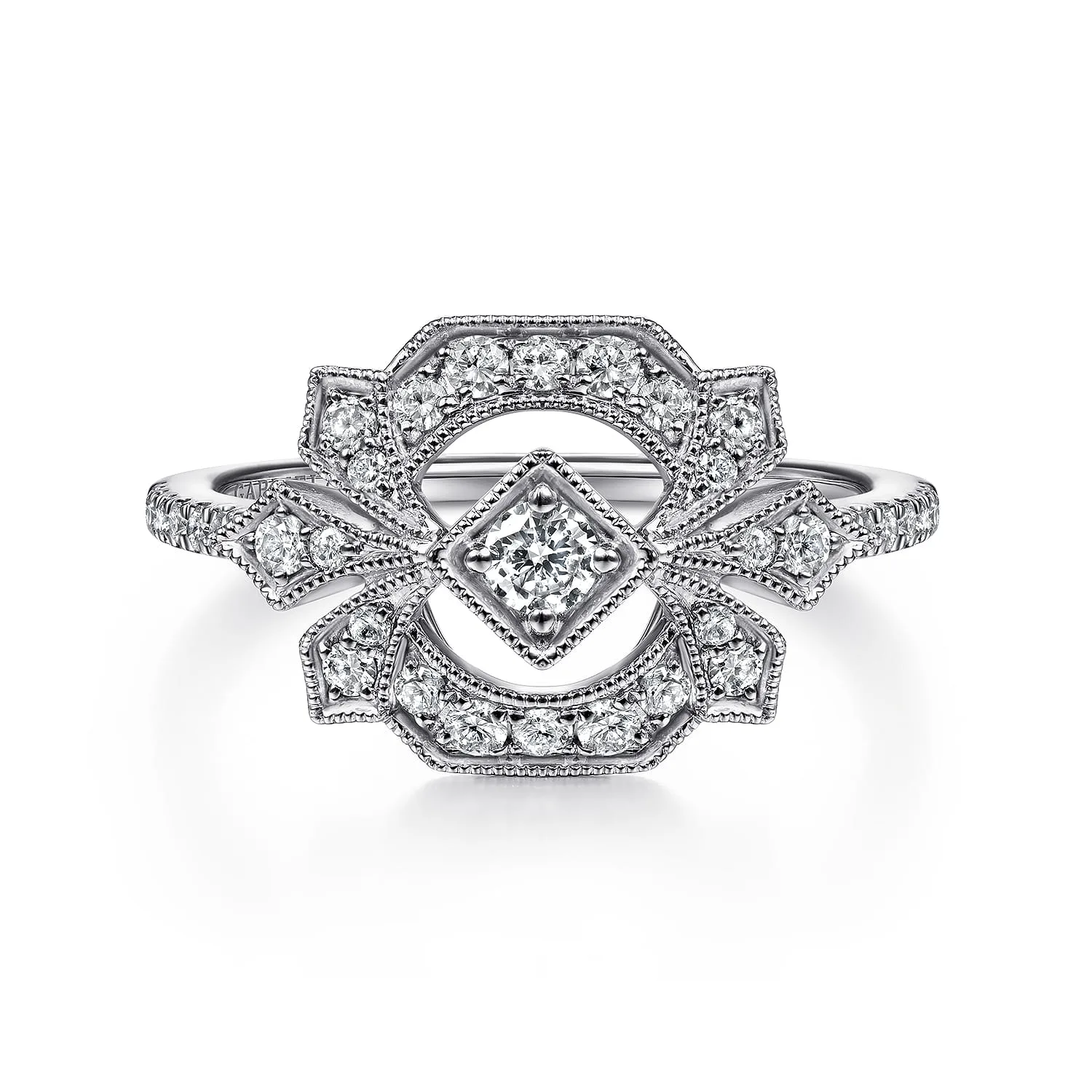 Art Deco Floral Diamond Ring