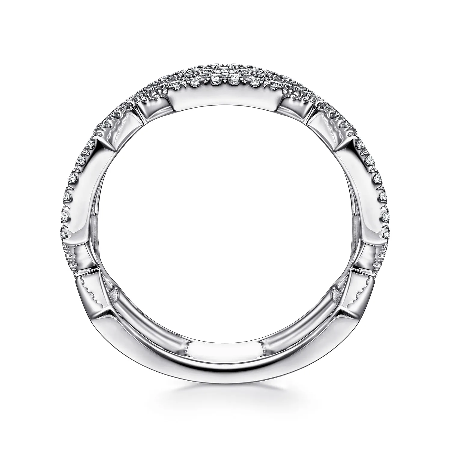 Geometric Open Diamond Ring in 14K White Gold, photograph 2