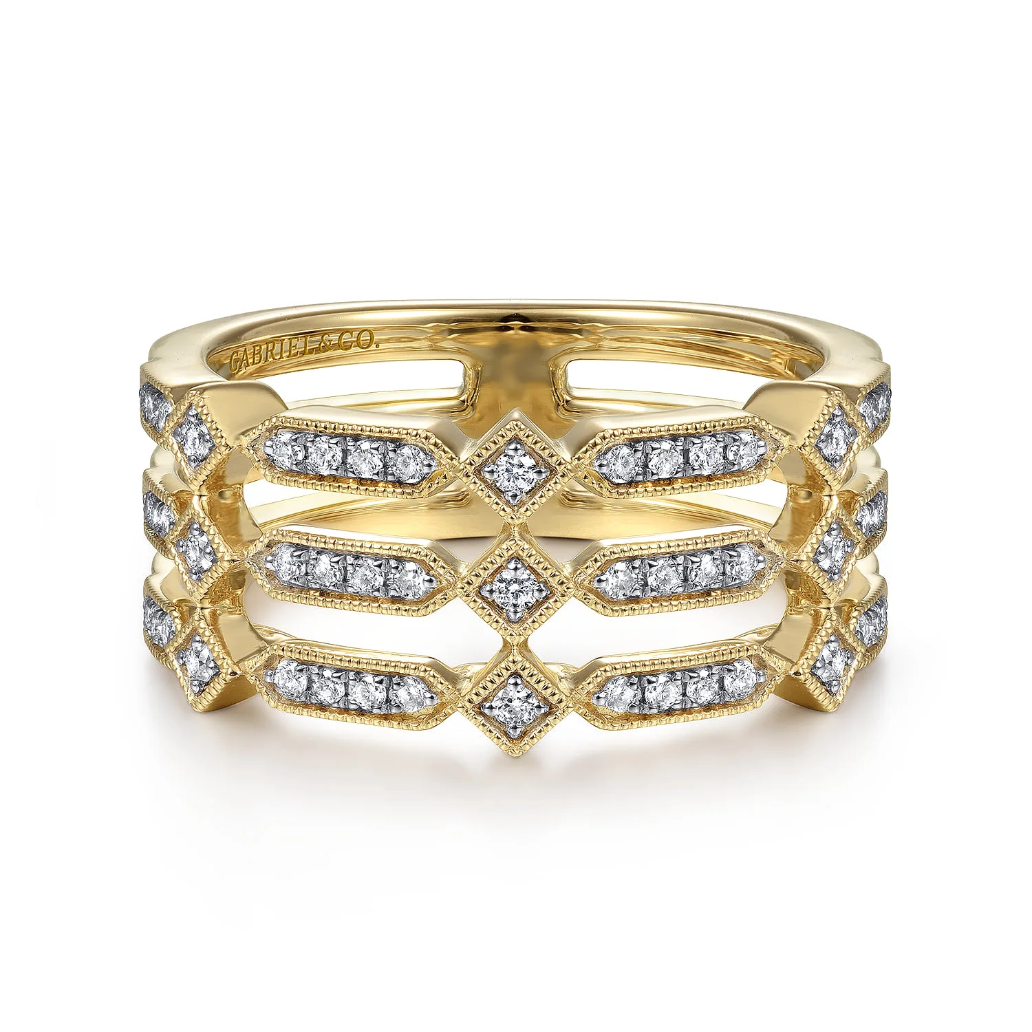 Three Row Diamond Ring
