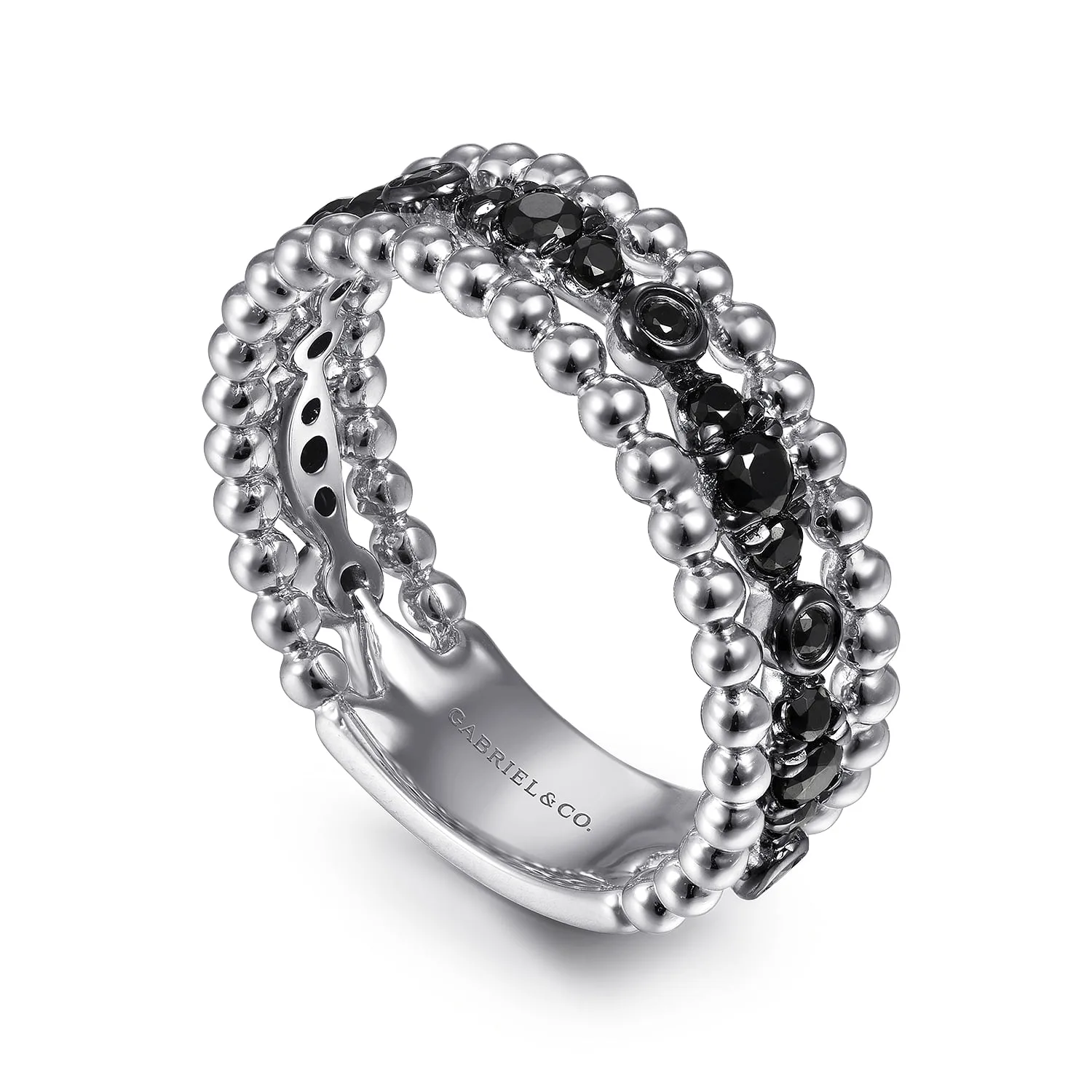 Black Diamond Bujukan Ring in 14K White Gold, photograph 3
