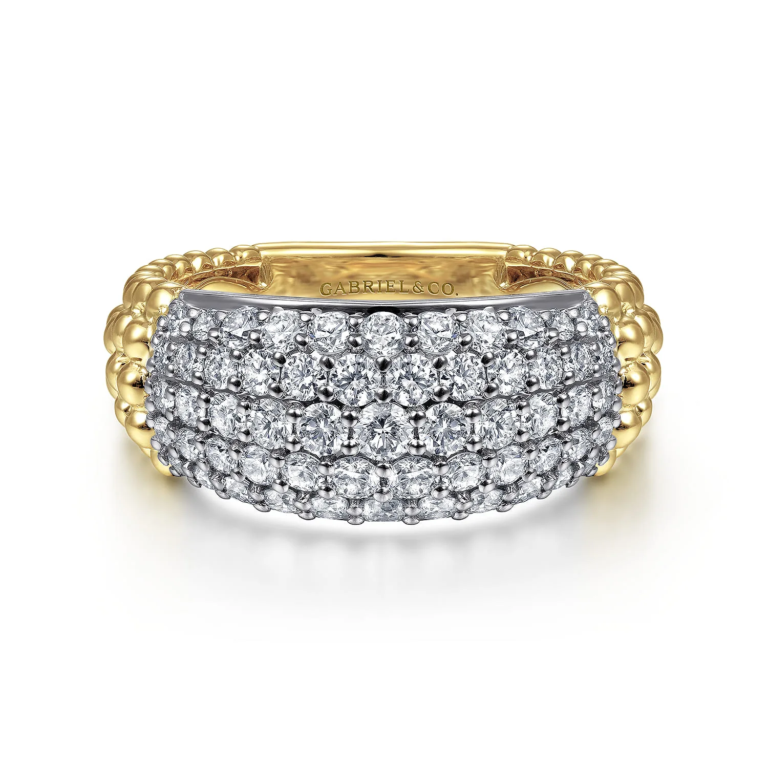 Pave Diamond and Bujukan Bead Wide Band