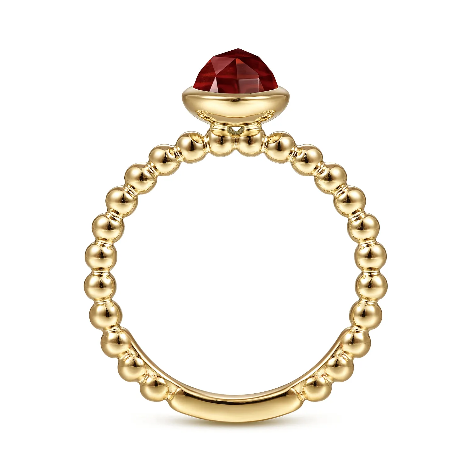 Bezel Set Garnet Bujukan Ring in 14K Yellow Gold, photograph 2