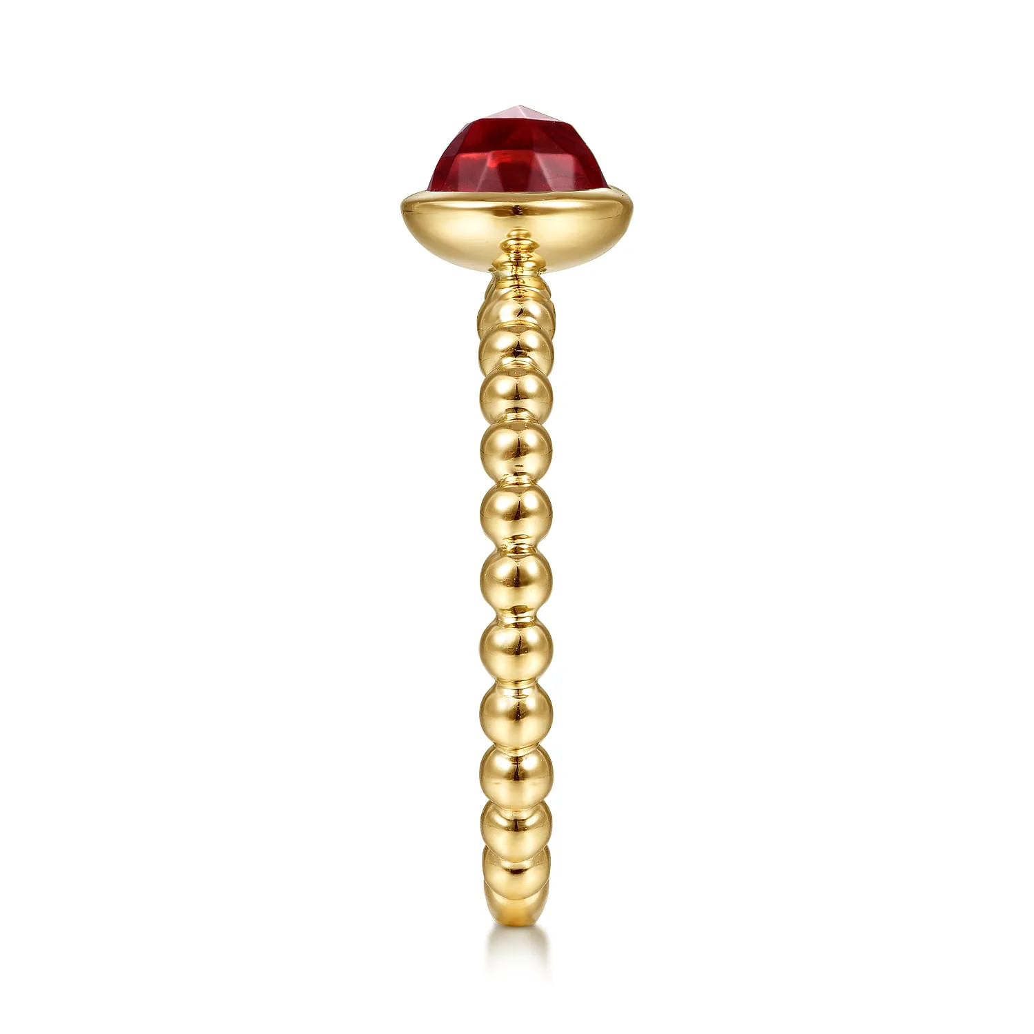 Bezel Set Garnet Bujukan Ring in 14K Yellow Gold, photograph 4
