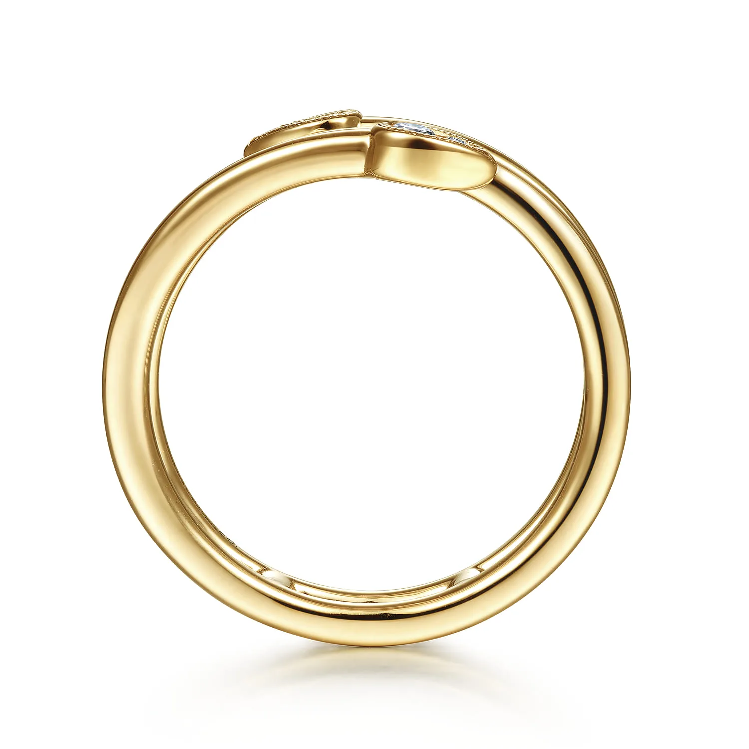 Wrap Ring with Cluster Diamond Teardrop Tips in 14K Yellow Gold, photograph 2