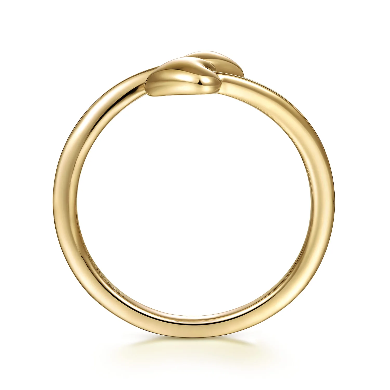 Double Puffed Bypass Ring in 14K Yellow Gold, photograph 2
