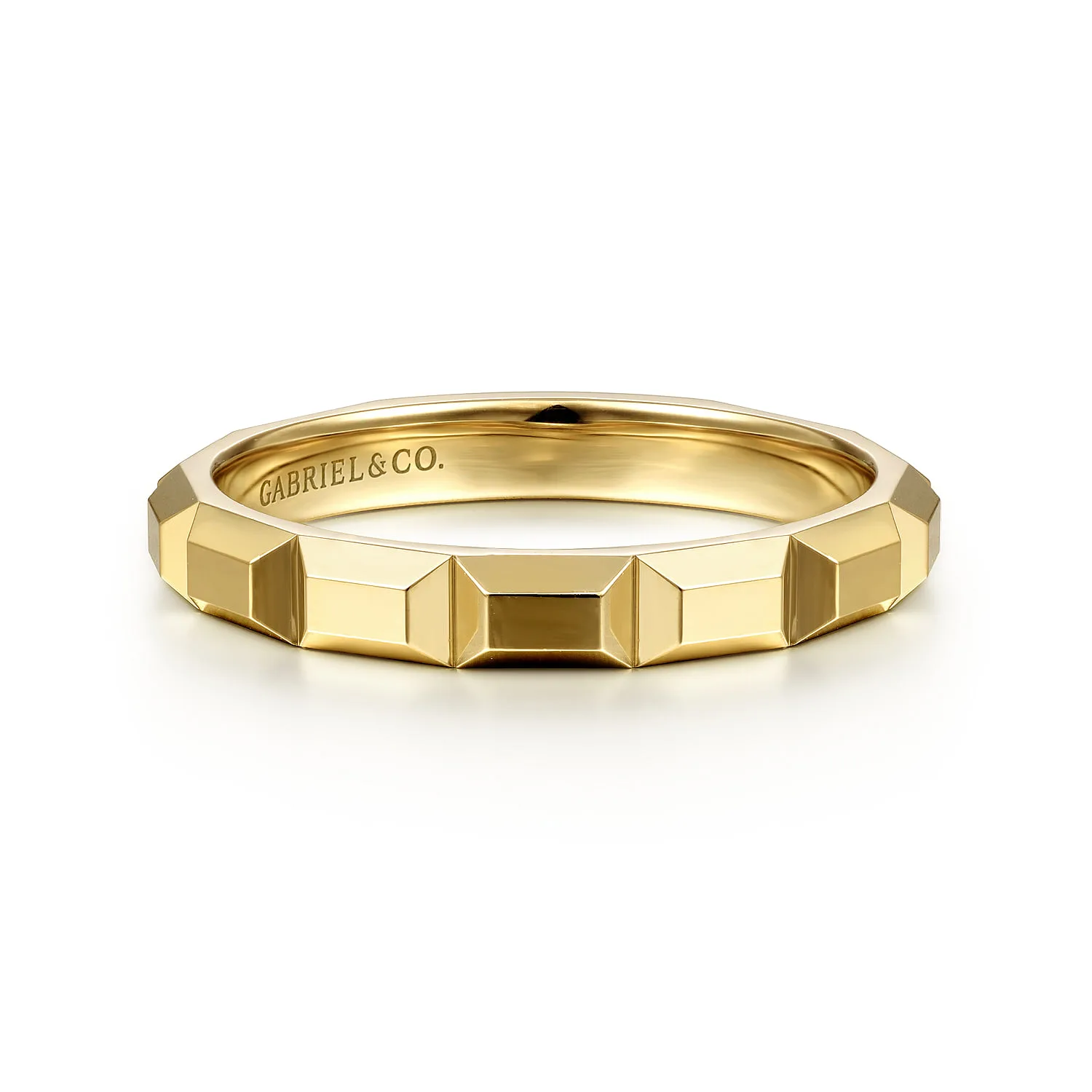 Faceted Rectangle Station Stackable Ring