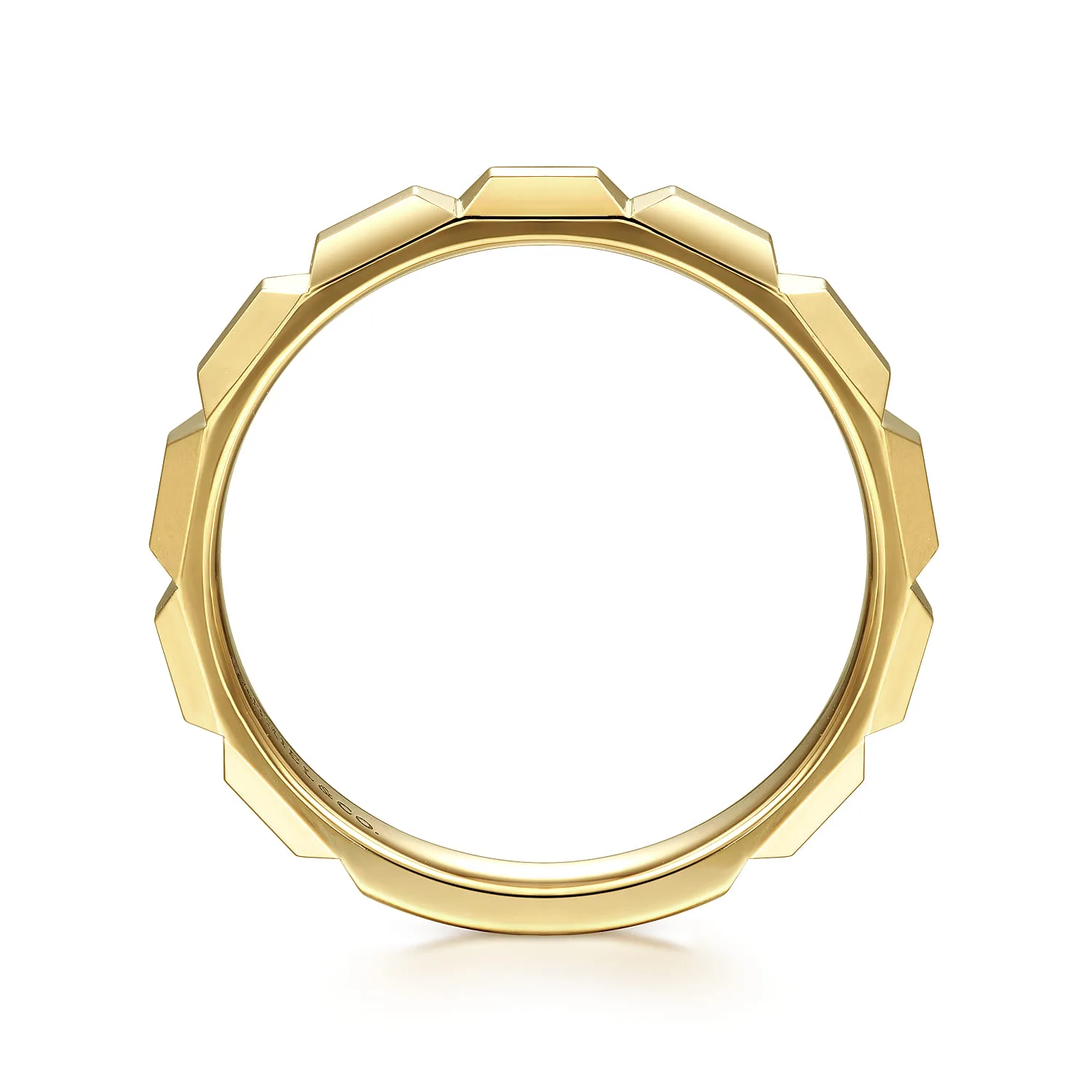 Faceted Rectangle Station Stackable Ring in 14K Yellow Gold, photograph 2