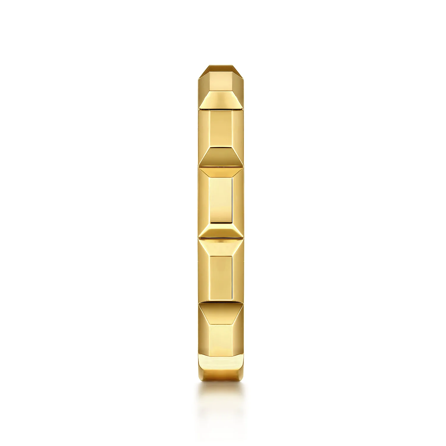 Faceted Rectangle Station Stackable Ring in 14K Yellow Gold, photograph 4